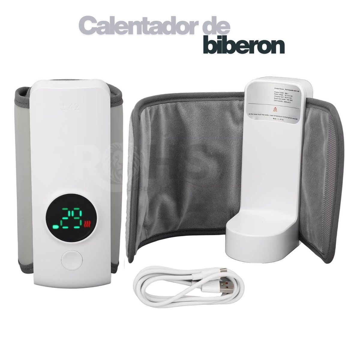 OEM - Calentador de Biberon Portátil Recargable , Ajuste de temperatura de 6 niveles
