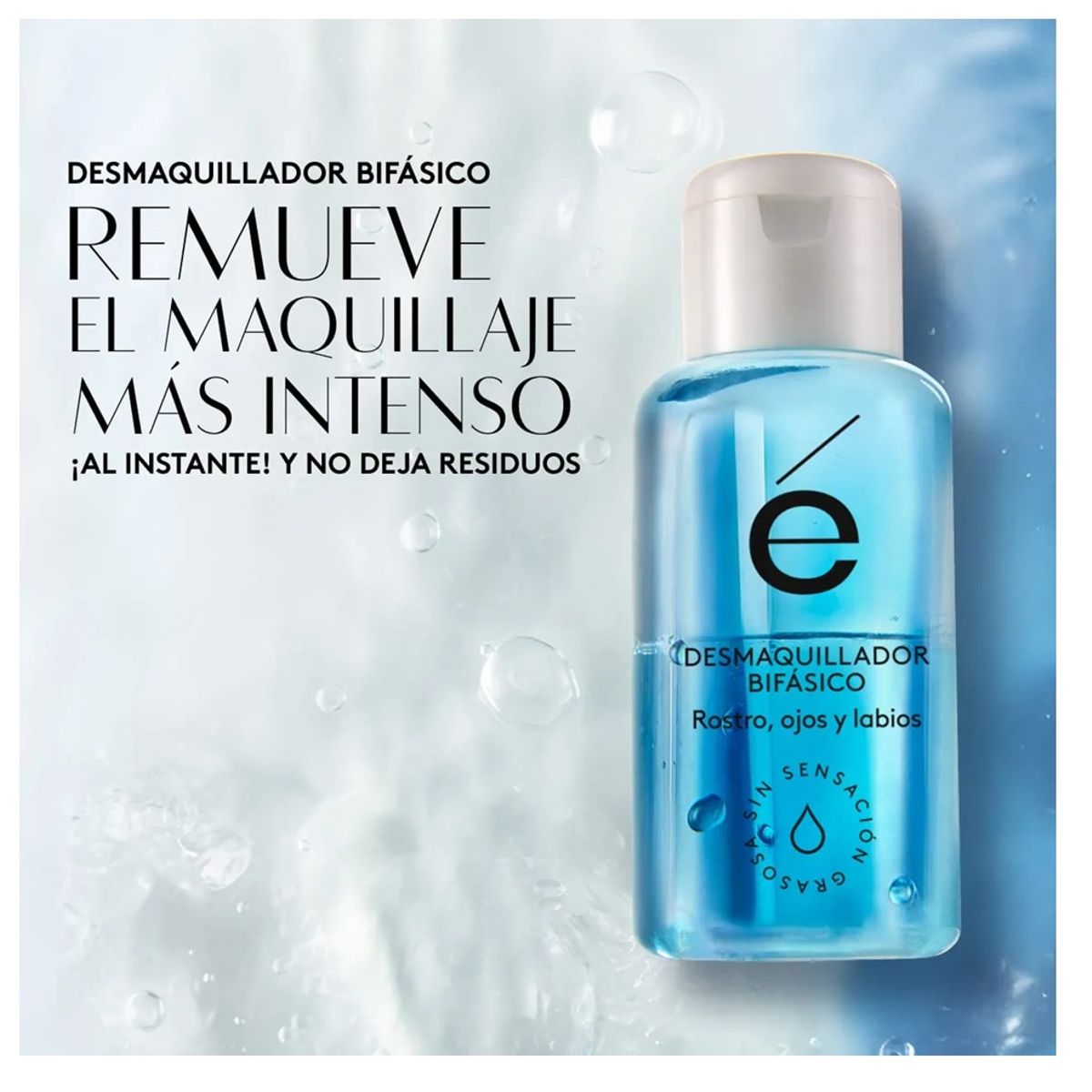 ESIKA - Mini desmaquillador bifásico - Rostro ojos y labios Esika 40ml - Sin sensación Grasosa