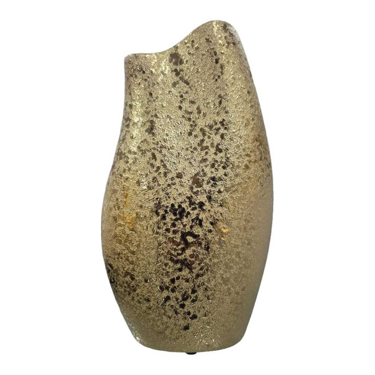 GENERICO - Jarrón Decorativo Texturizado en Tono Dorado Envejecido - Adorno Elegante para Sala Regalo Ideal