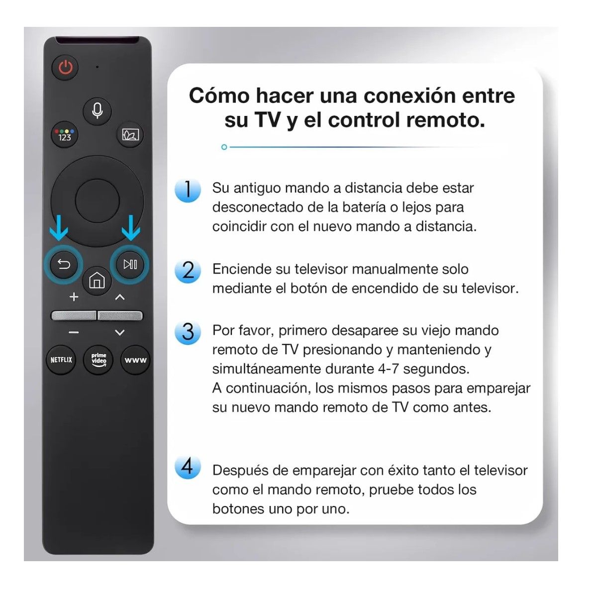 GENERICO - Control Remoto Para Smart Tv Curvo Samsung 4k con Voz turquesa