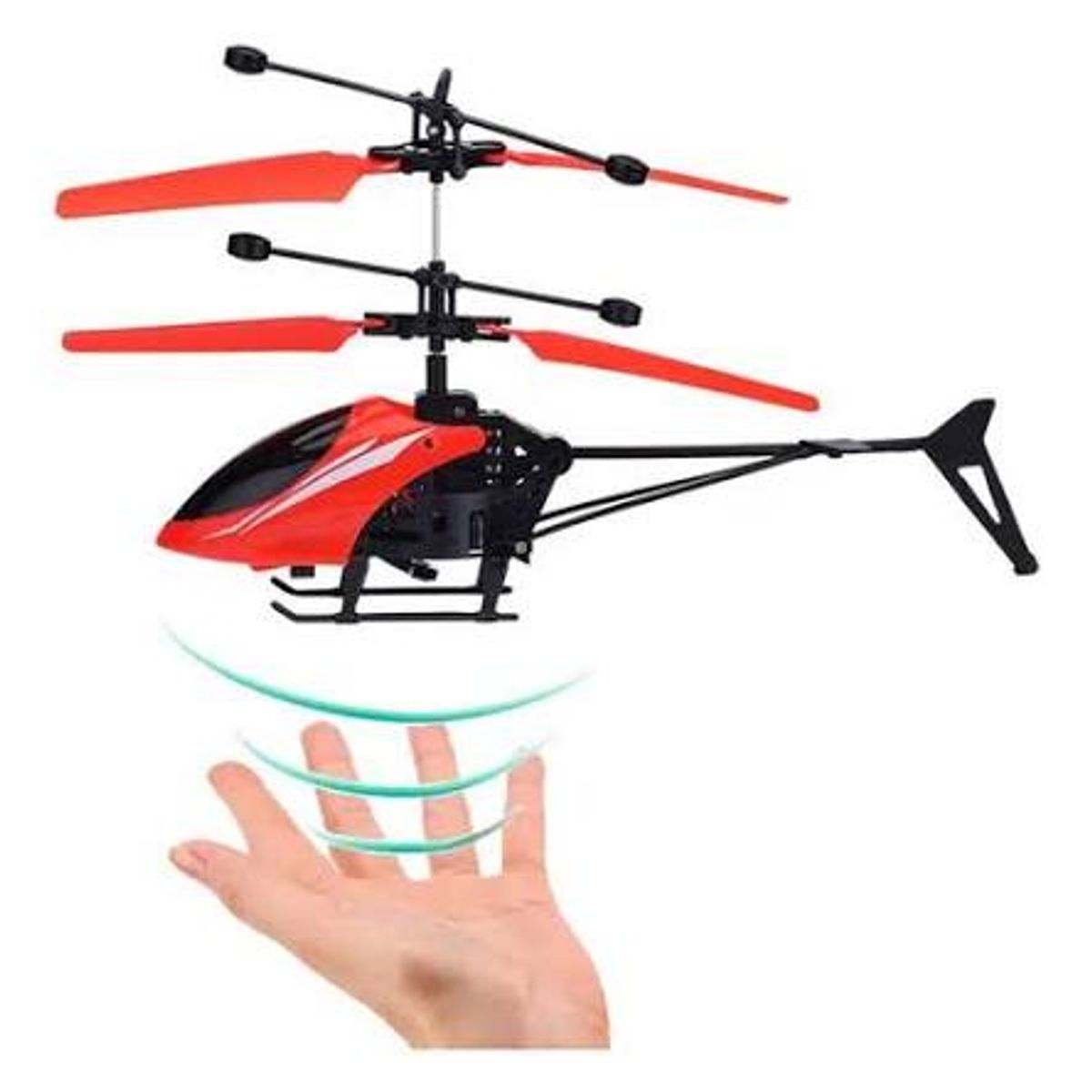 GENERICO - Helicóptero a control remoto recargable con sensor de movimiento para niños - Rojo