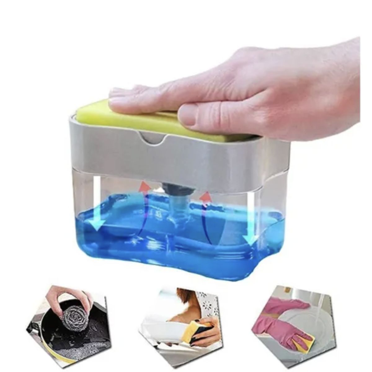 GENERICO - DISPENSADOR LAVAVAJILLAS PLASTICO INCLUYE ESPONJA