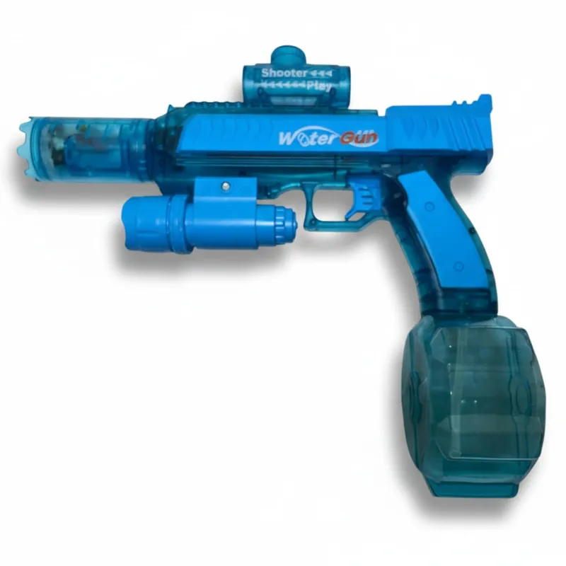 PISTOLA DE JUGUETE LANZA AGUA CON TRACER CON HUMO Y LUZ RGB AZUL