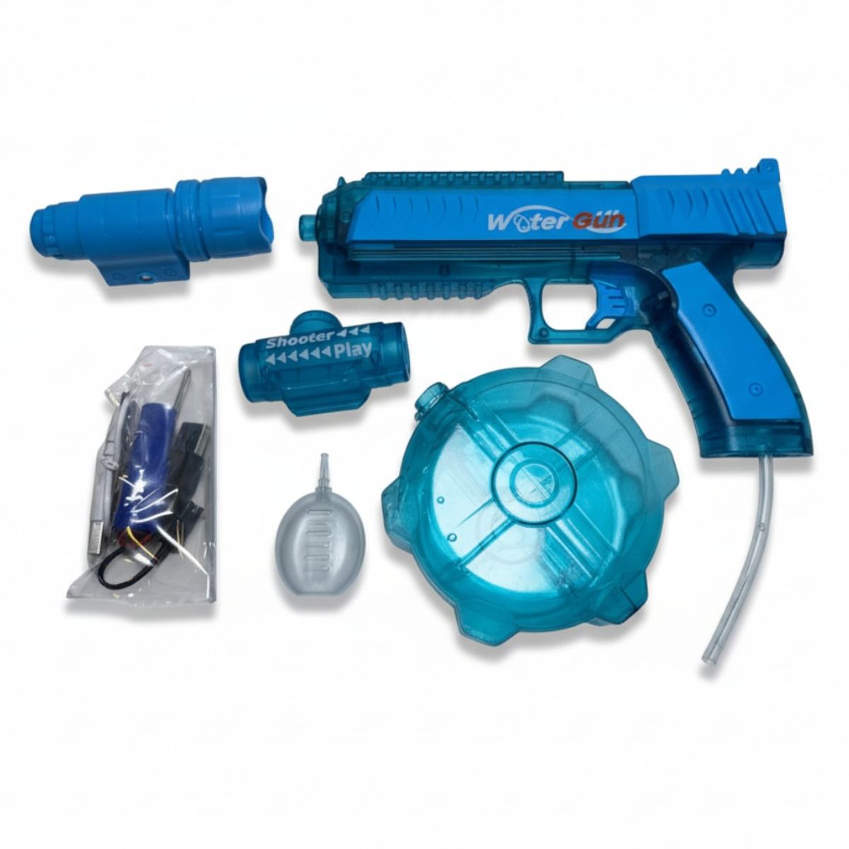 GENERICO - PISTOLA DE JUGUETE LANZA AGUA CON TRACER CON HUMO Y LUZ RGB