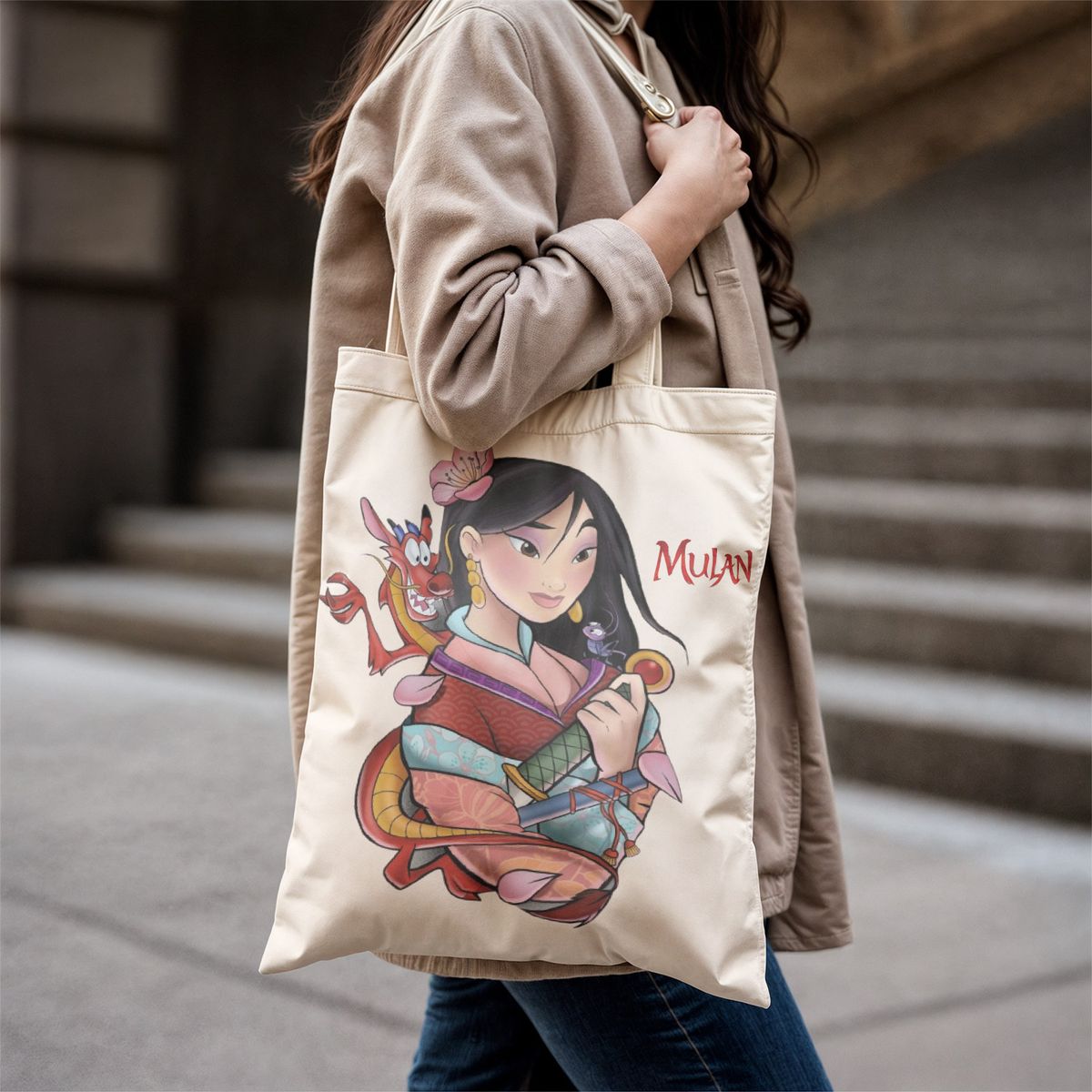 DISNEY CLASICOS - Bolso de tela  Mulán Beige