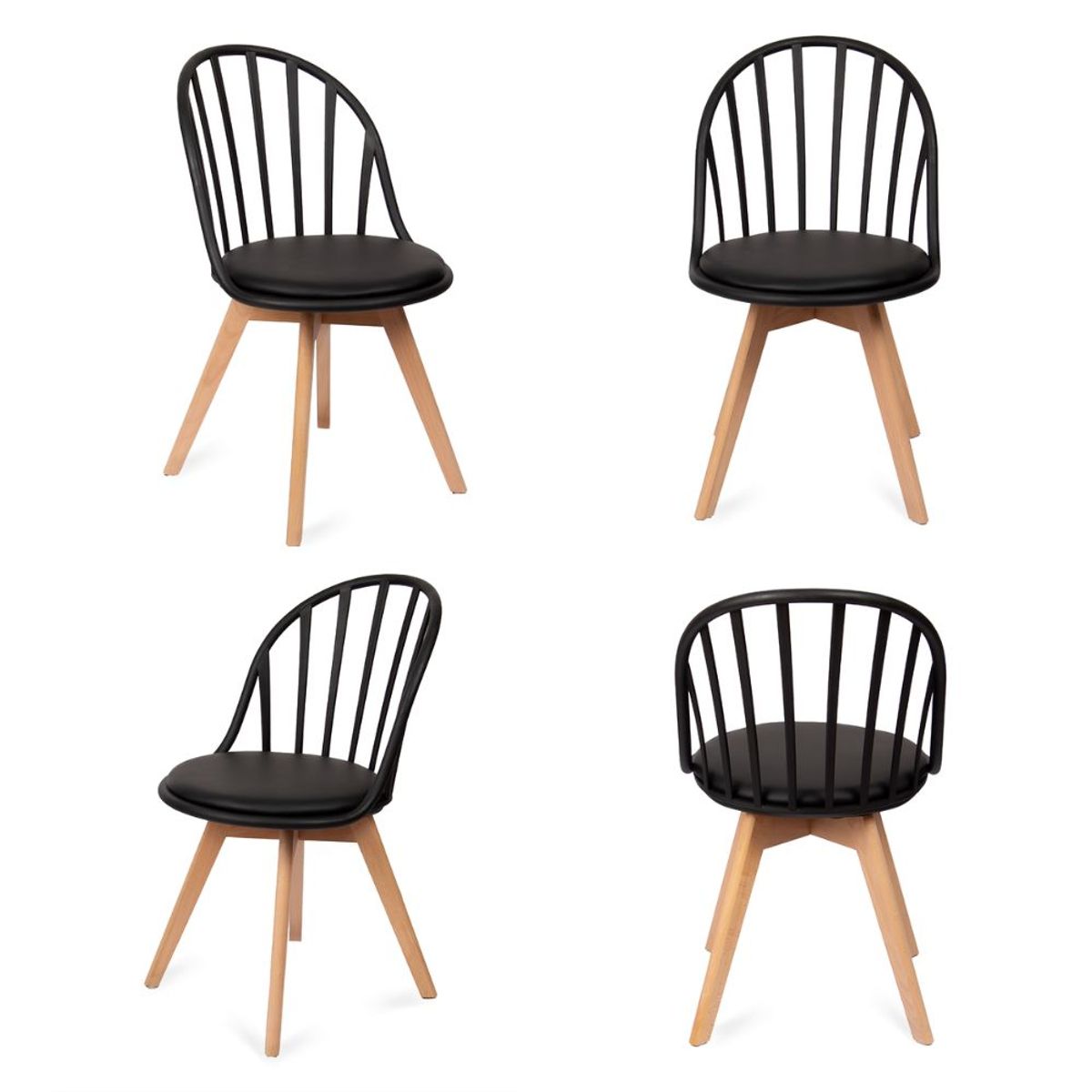 GRUPO CB - Silla con Respaldar Calado Modelo Málaga Pack x4