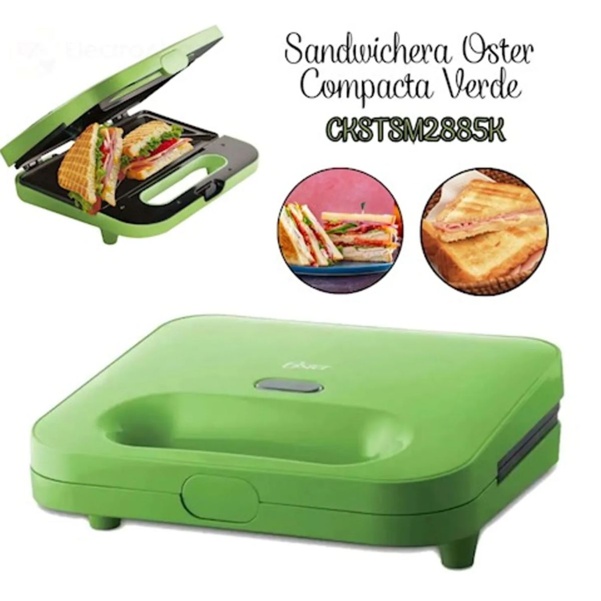 OSTER - Sandwichera Eléctrica Oster CKSTSM2885KV - Verde