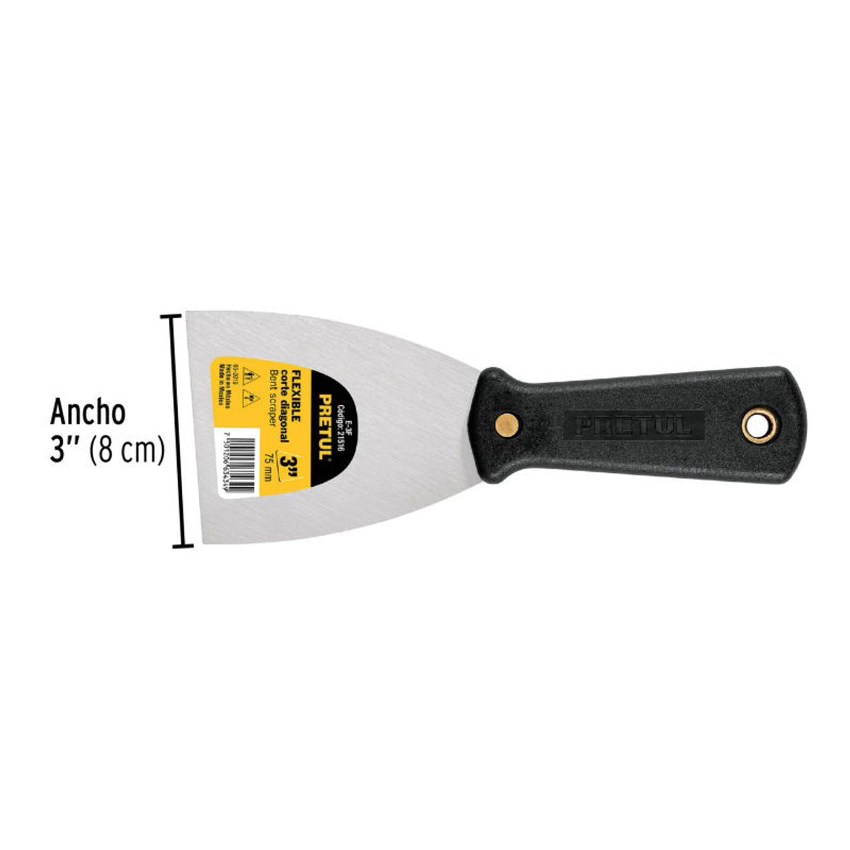 PRETUL - Espátula flexible 3 con mango de plástico Pretul - 21516