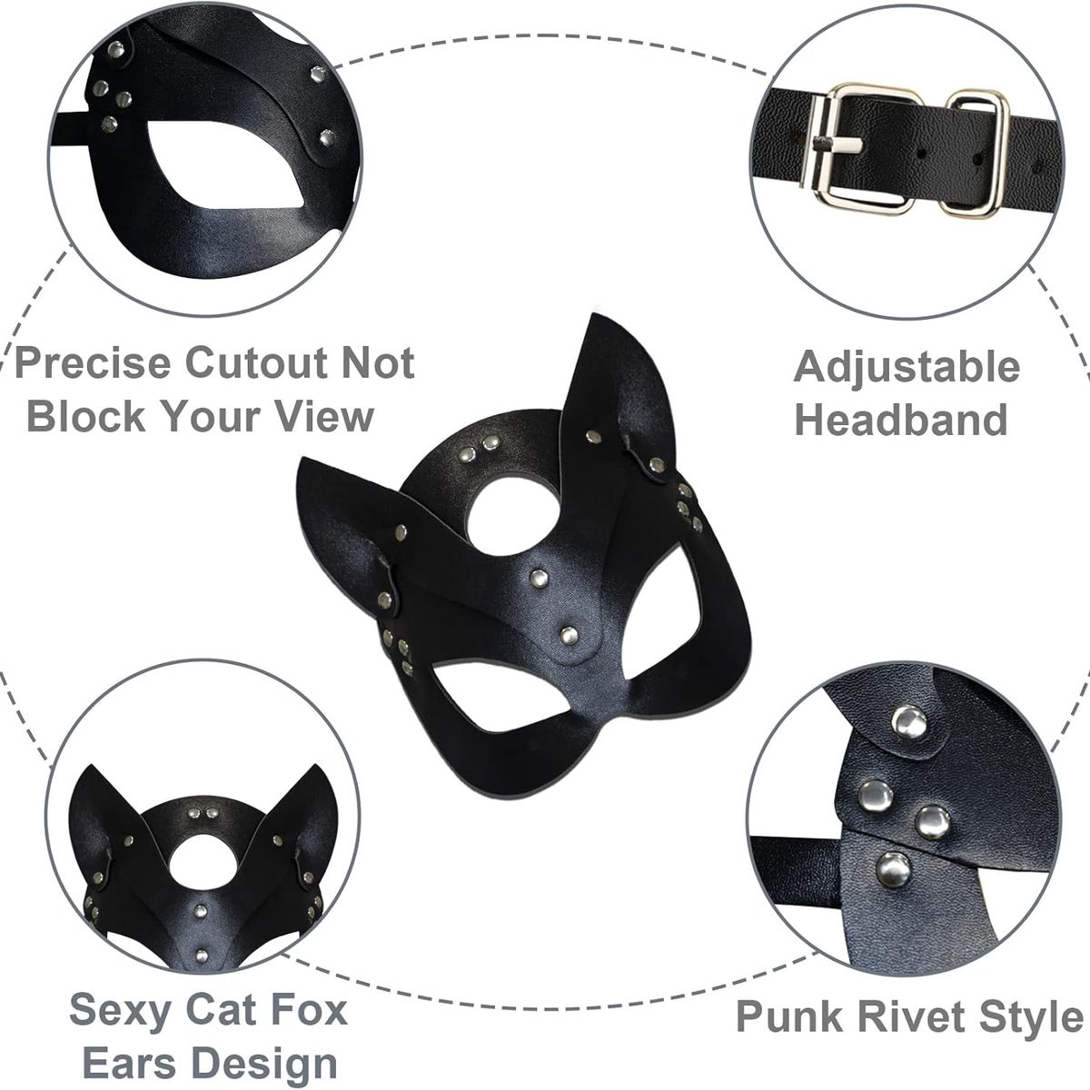 GENERICO - MASCARA SENSUAL GATITA  CUERO PU