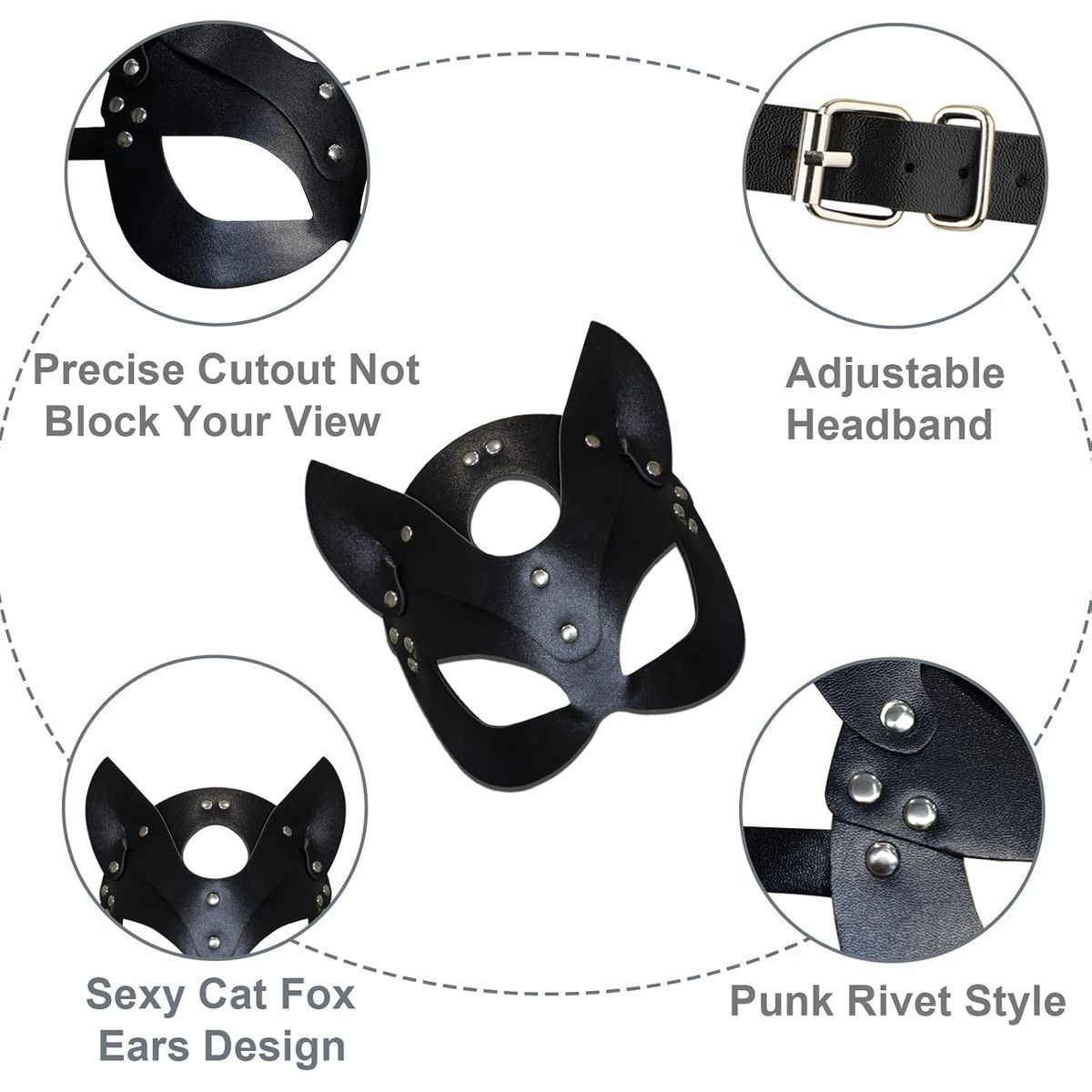 GENERICO - MASCARA SENSUAL GATITA  CUERO PU