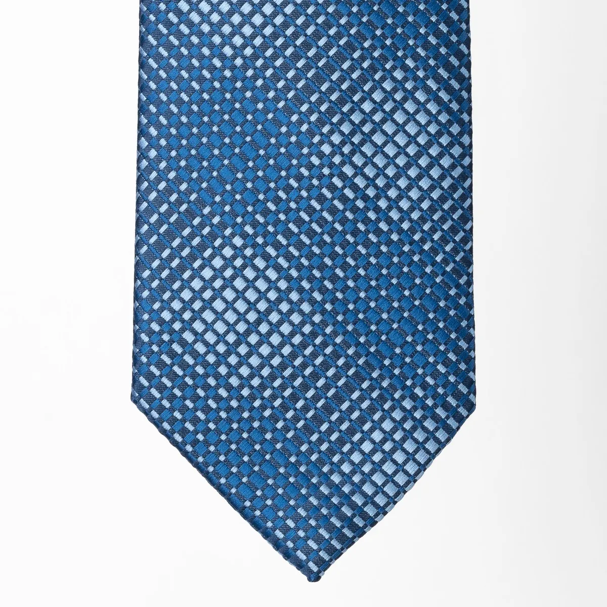 CHRISTIAN ARMAND - CORBATA STEEL & SKY BLUE MICROCUADROS CHRISTIAN ARMAND