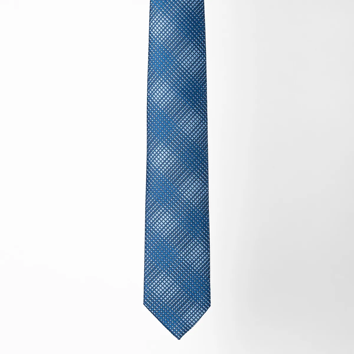 CHRISTIAN ARMAND - CORBATA STEEL & SKY BLUE MICROCUADROS CHRISTIAN ARMAND