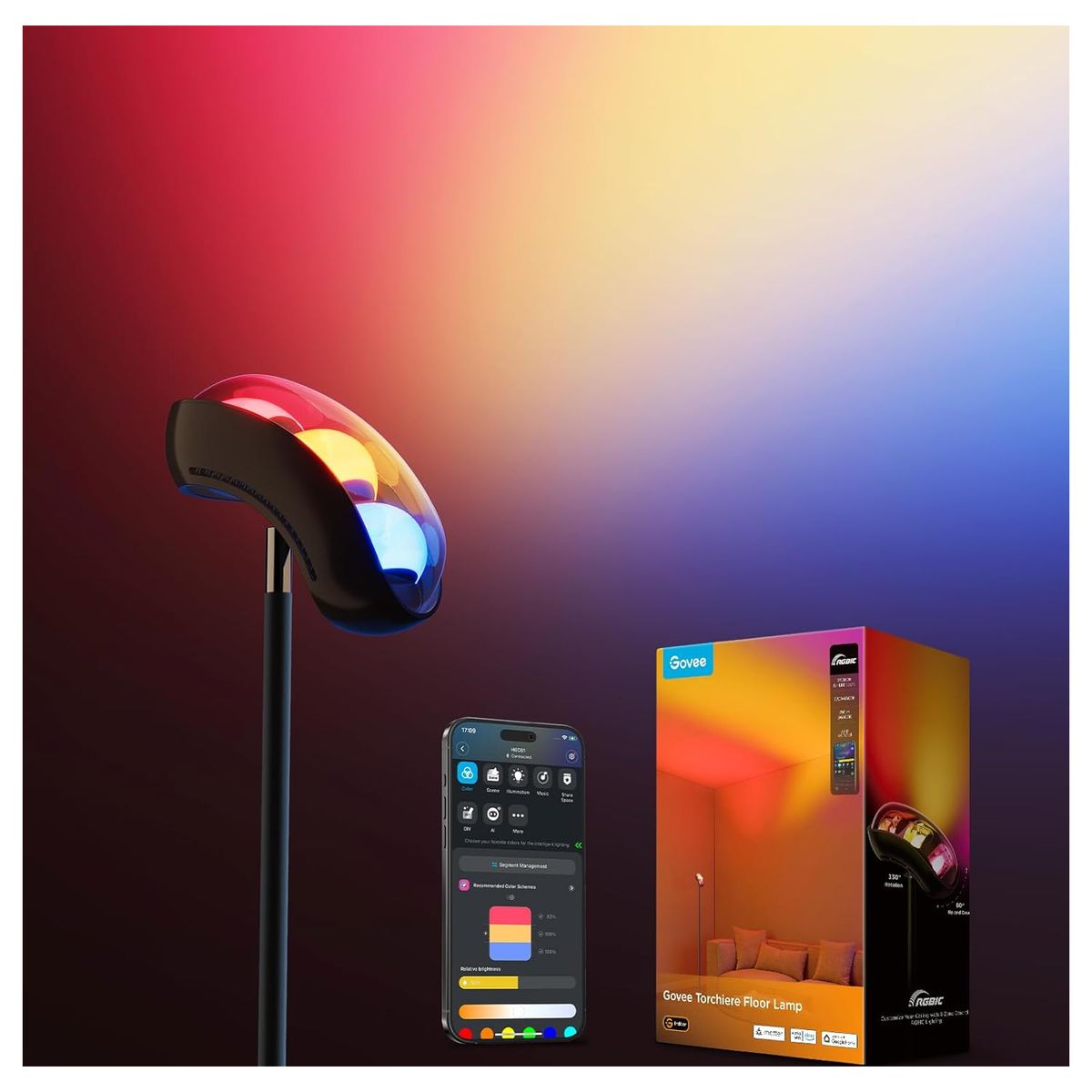 GOVEE - Lampara inteligente Govee Torchiere Wifi Alexa