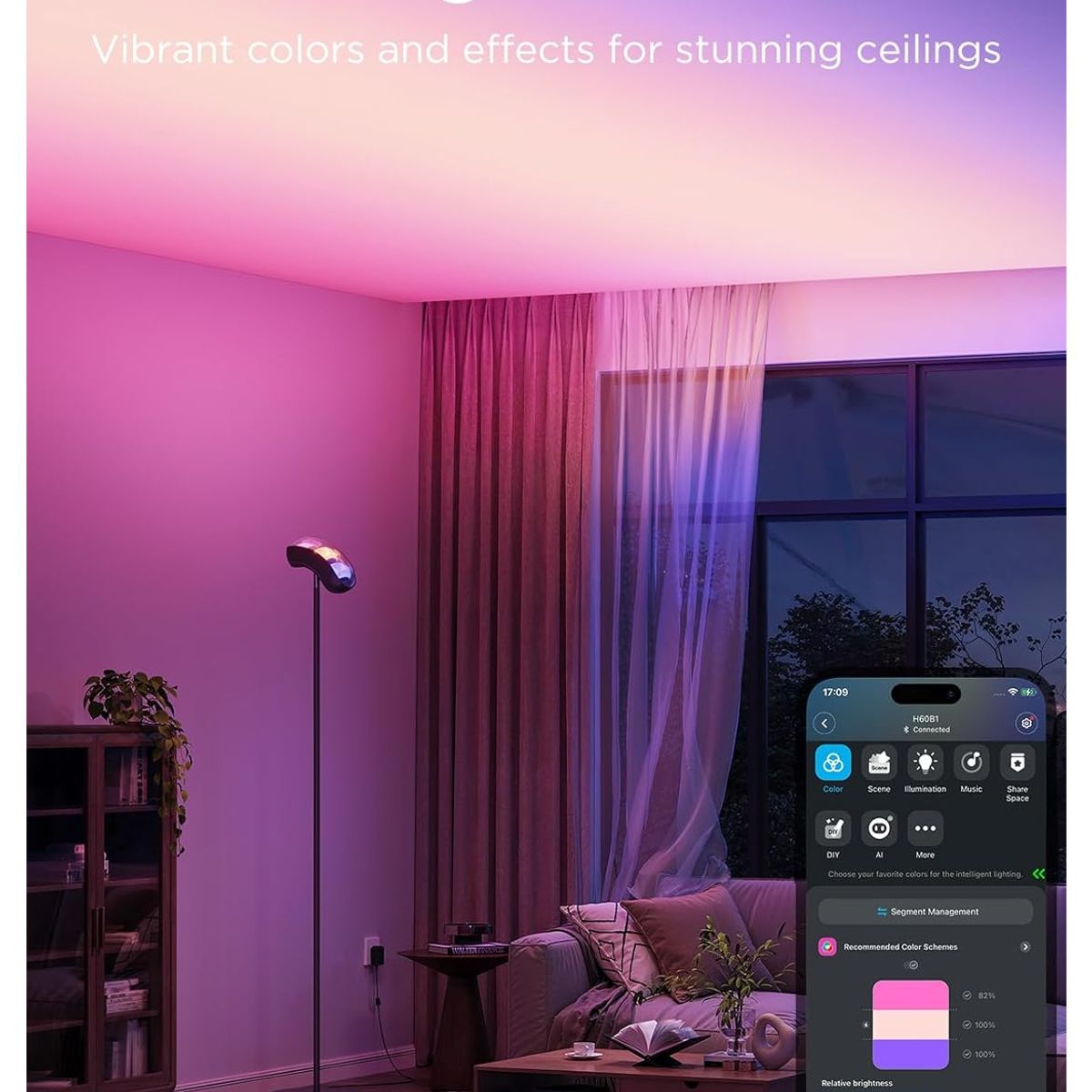 GOVEE - Lampara inteligente Govee Torchiere Wifi Alexa