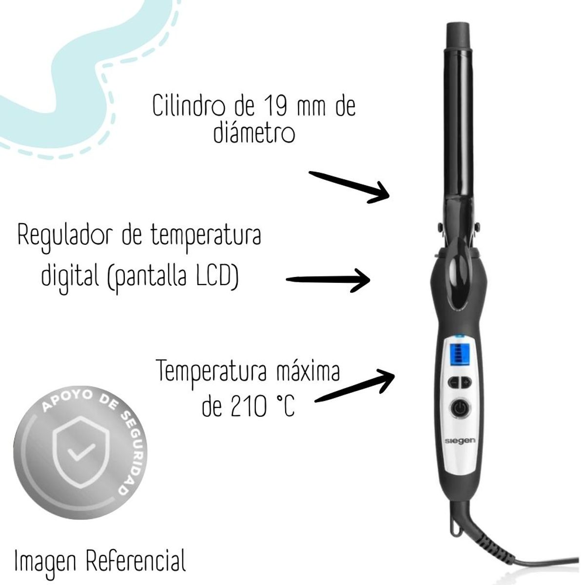 SIEGEN - Rizadora Siegen de Cabello Digital 19mm Bi-volt SG 2502