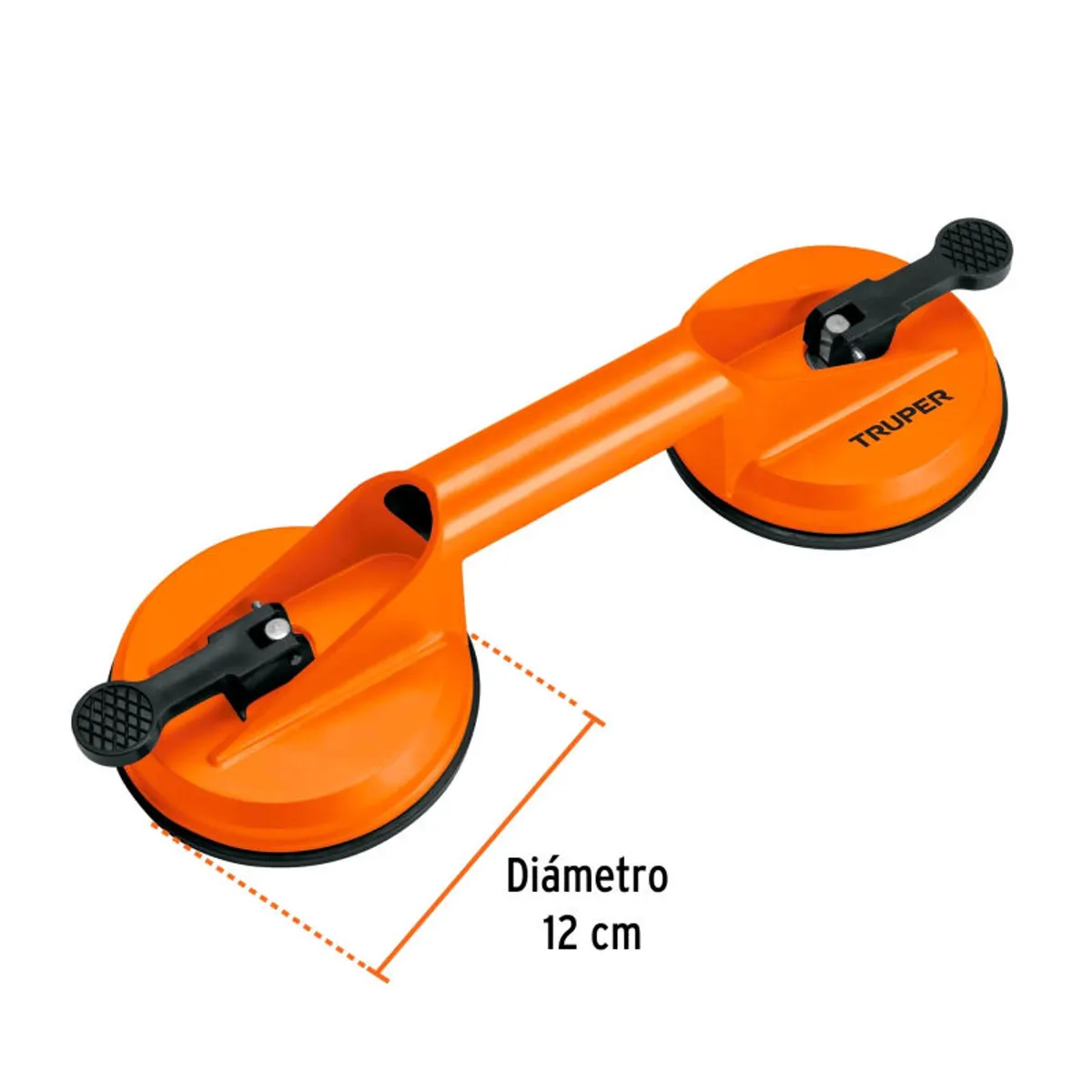 Ventosa de aluminio para vidrio 2 copas de succión Truper - 100761, marca TRUPER - Foto 2