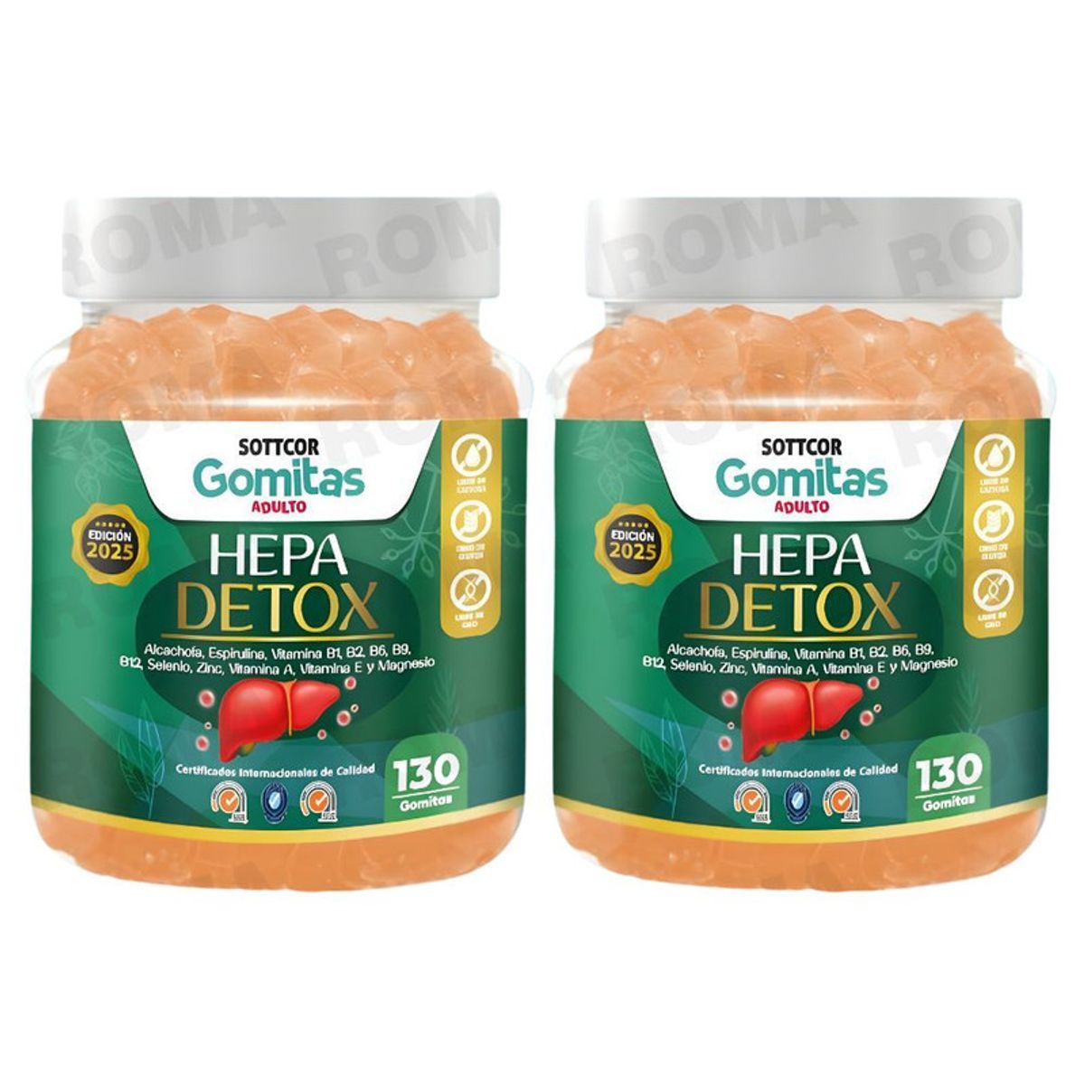 SOTTCOR LABS - PACK 2 GOMITAS HEPA DETOX 130UND