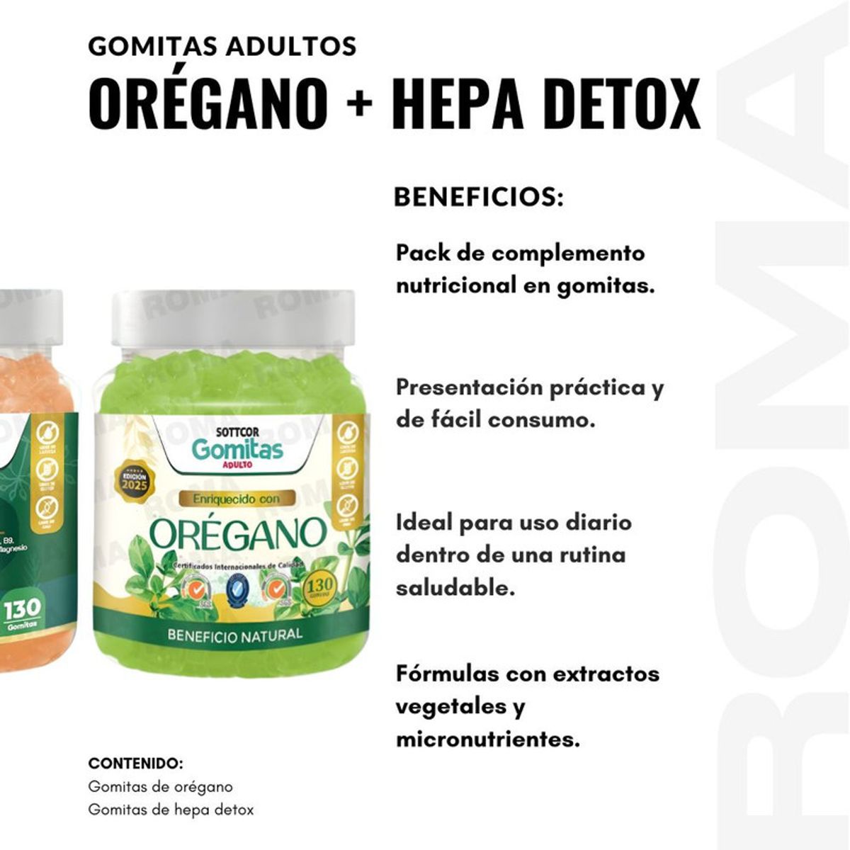 SOTTCOR LABS - PACK 2 GOMITAS ORÉGANO + HEPA DETOX SOTTCOR