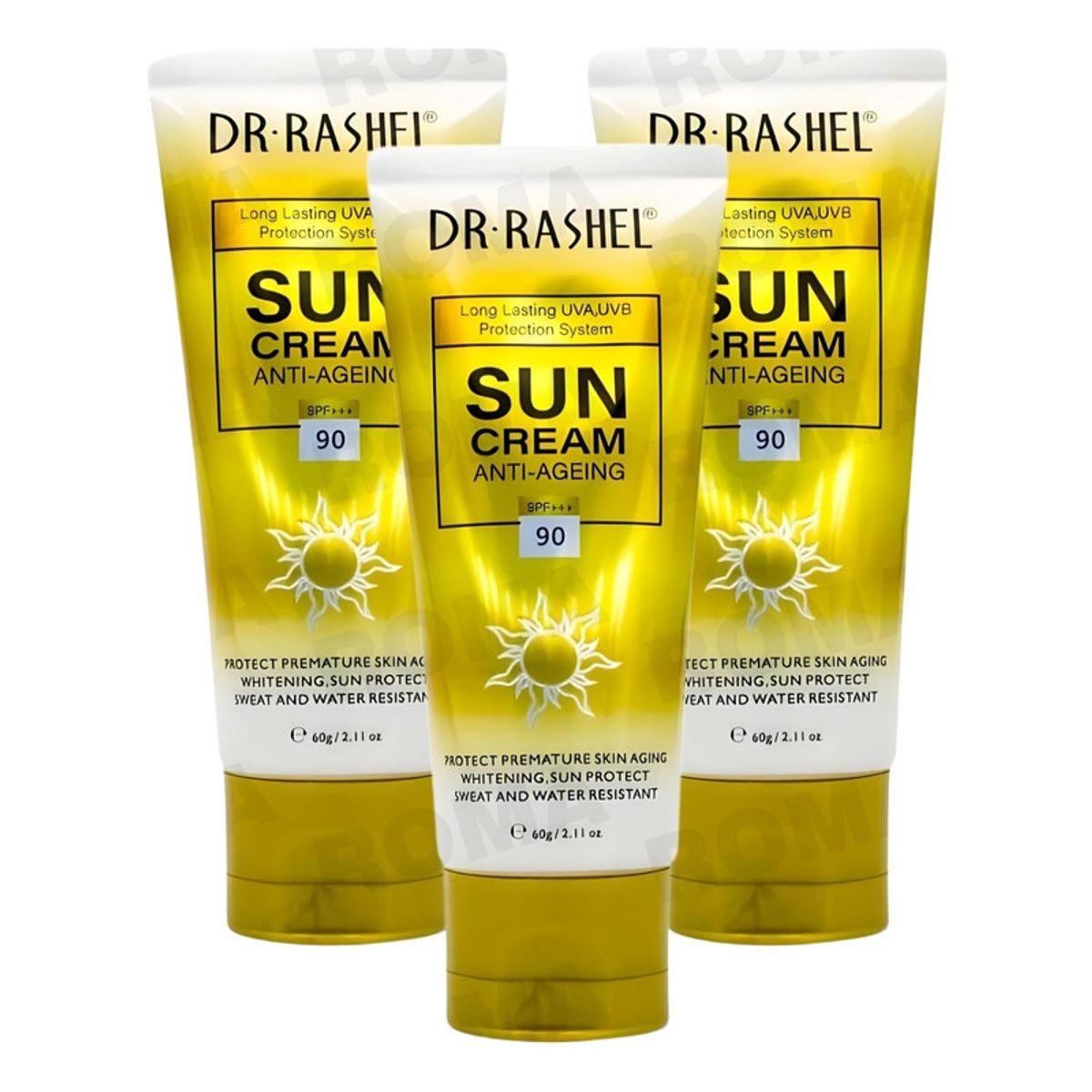 GENERICO - PACK 3 BLOQUEADOR SOLAR ANTIEDAD 90SPF 60G DR RASHEL