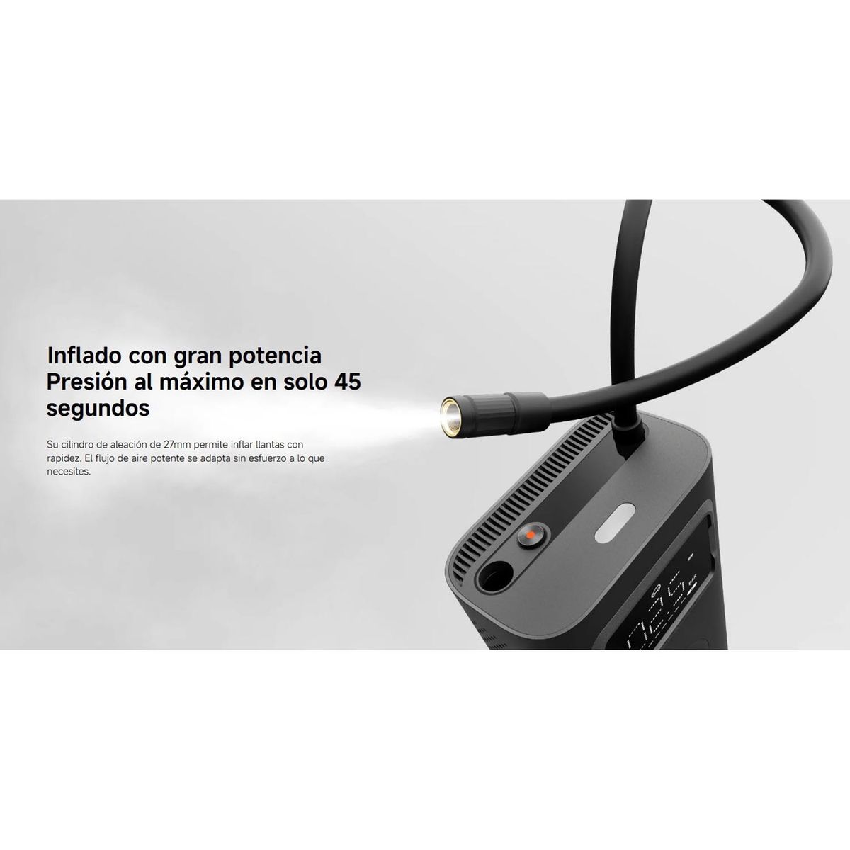 XIAOMI - Compresor de aire 2 PRO Xiaomi Presión 150psi Inflado 45seg Luz Led Emergencia
