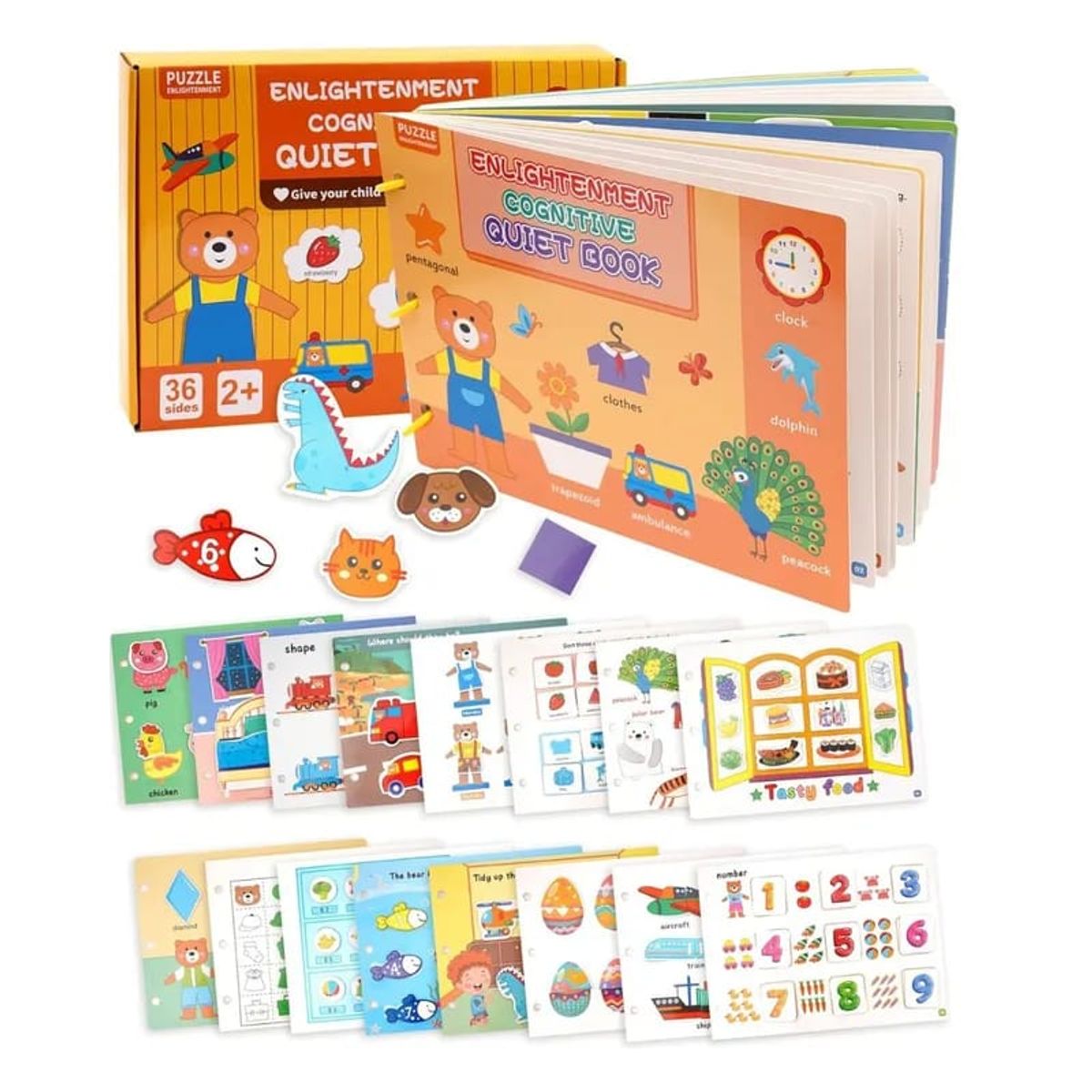 GENERICO - Libro De Actividades Cognitivo Reutilizable Montessori Osito