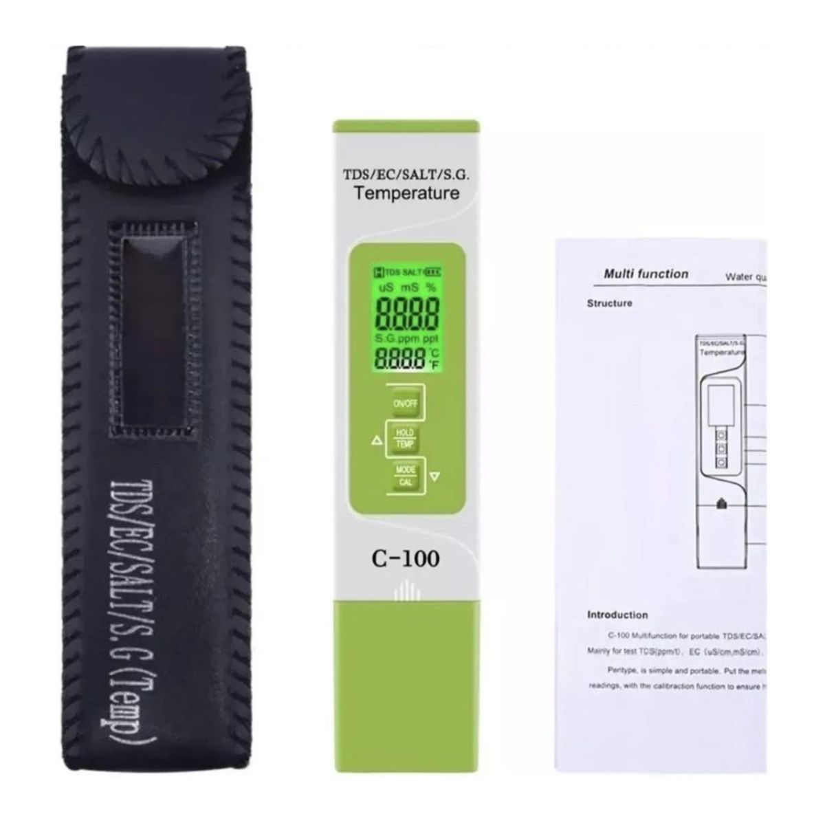 GENERICO - Medidor de Salinidad Salinometro 5 en 1 Sal Ec tds S.g y Temp