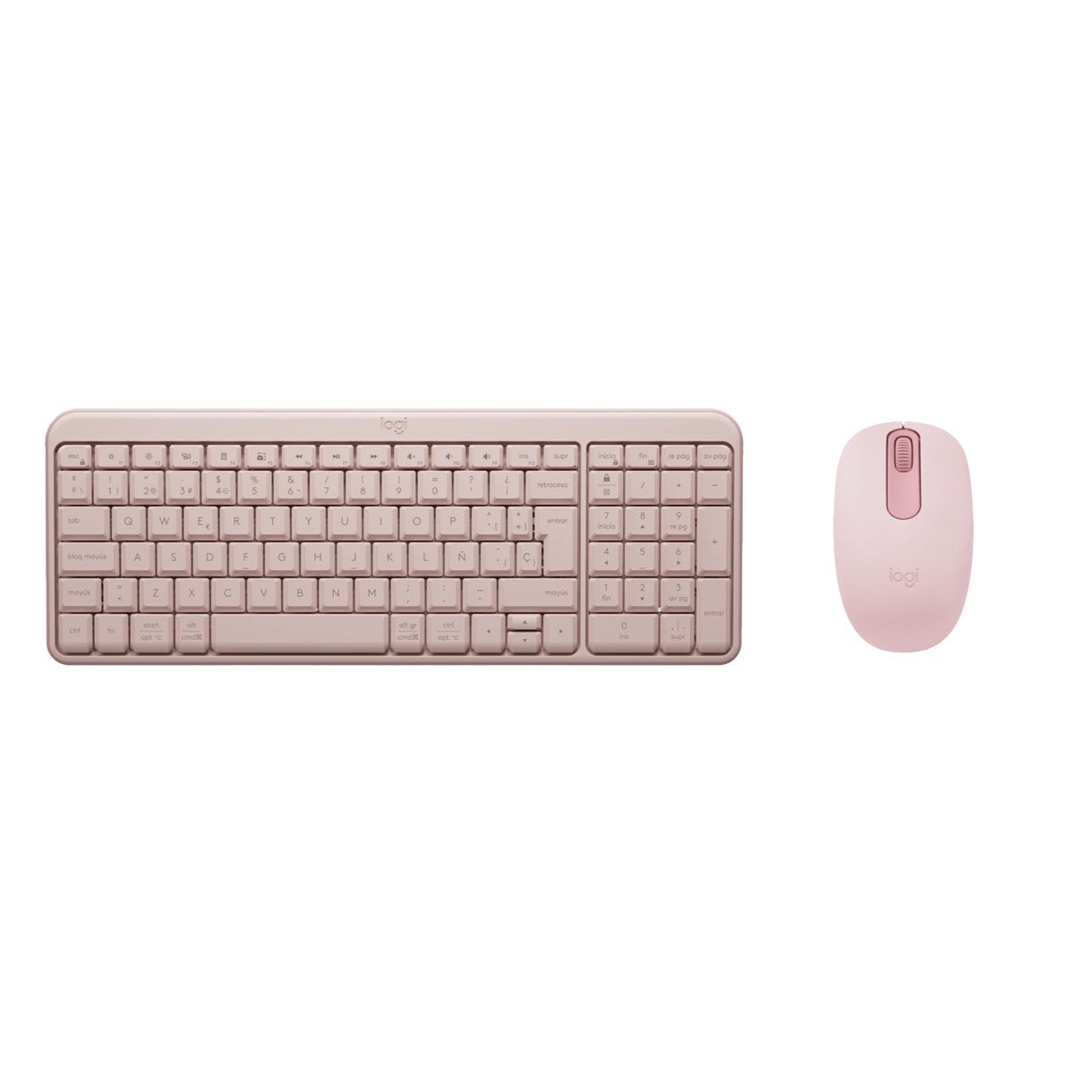 LOGITECH - KIT TECLADO Y MOUSE LOGITECH K250 MOUSE M196 BT ROSADO