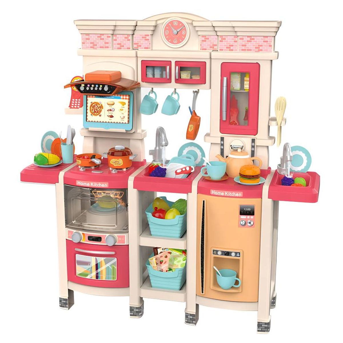 GENERICO - Cocina de Juguete de 108 Piezas con Sonidos Vapor y Agua para Niños