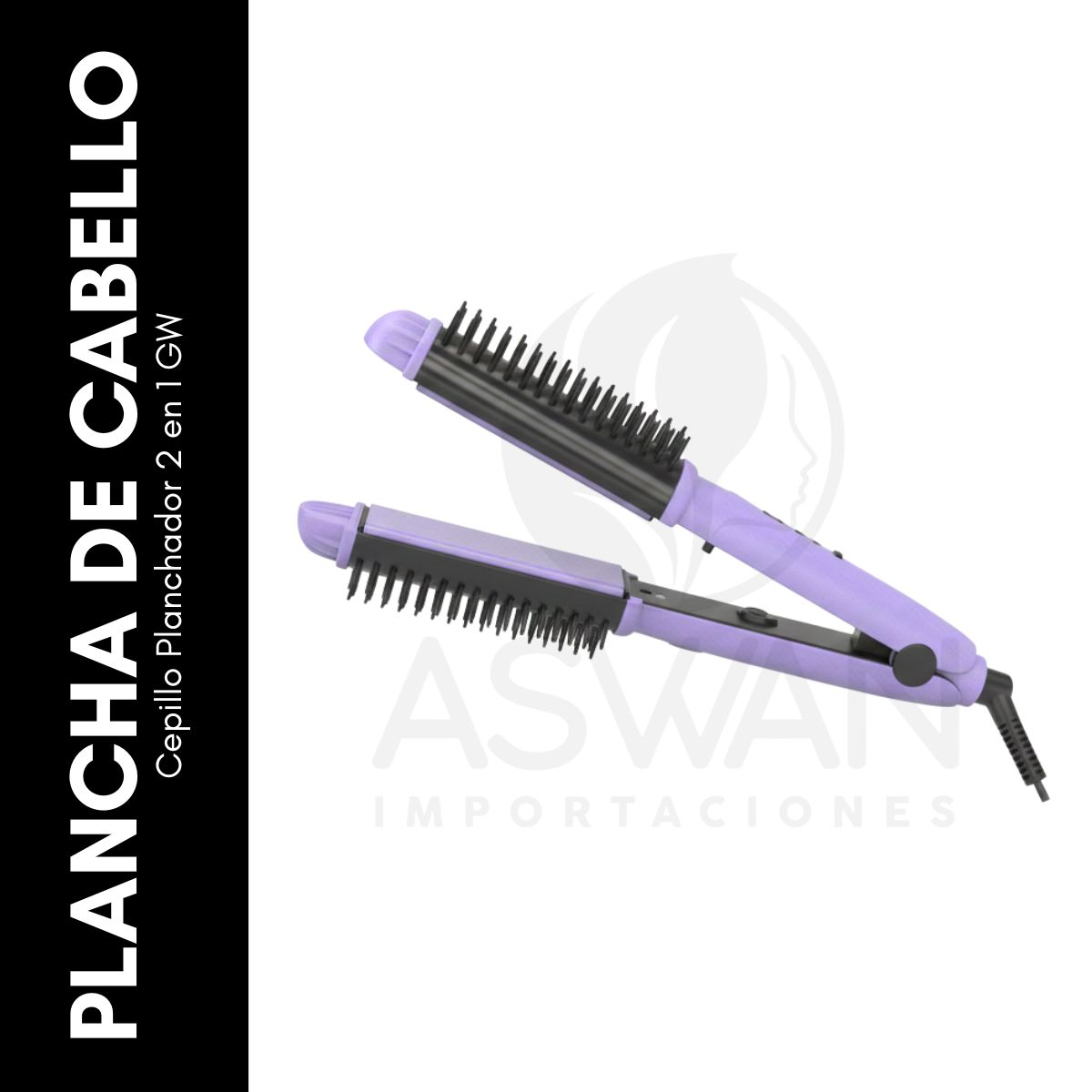 GENERICO - Cepillo Planchador 2 en 1 GW