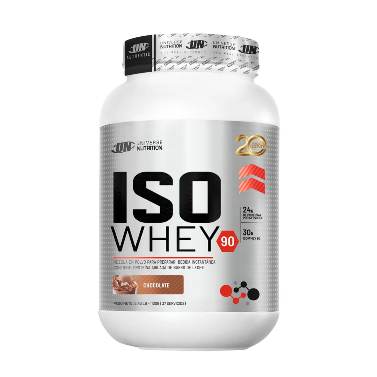 UNIVERSE NUTRITION - Proteína Iso Whey 11Kg Chocolate+Ronnie Coleman 1 Kg+Straps