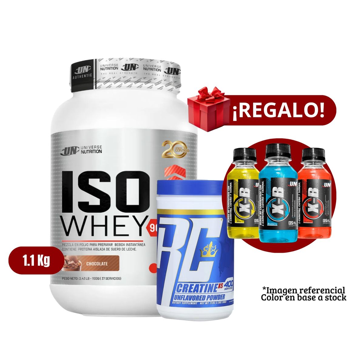UNIVERSE NUTRITION - Proteína Iso Whey 11Kg Chocolate+Ronnie Coleman 1 Kg+XB