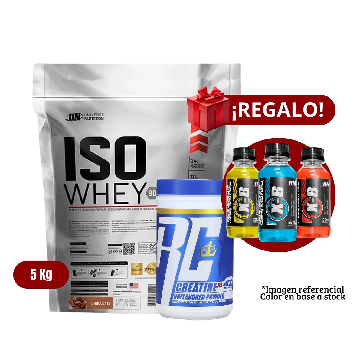 UNIVERSE NUTRITION - Proteína Iso Whey 5Kg Chocolate+Ronnie Coleman 1 Kg+XB