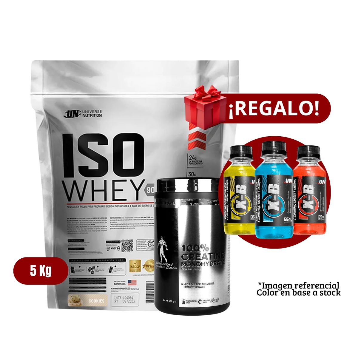 UNIVERSE NUTRITION - Proteína Iso Whey 5Kg Cookies+Kevin Levrone 500g+XB