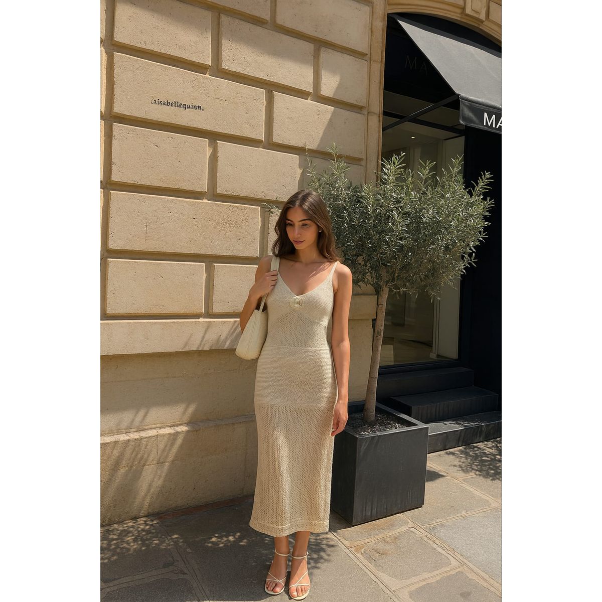 AMA OUTFITTERS - VESTIDO TEJIDO EN HILO PALMAS