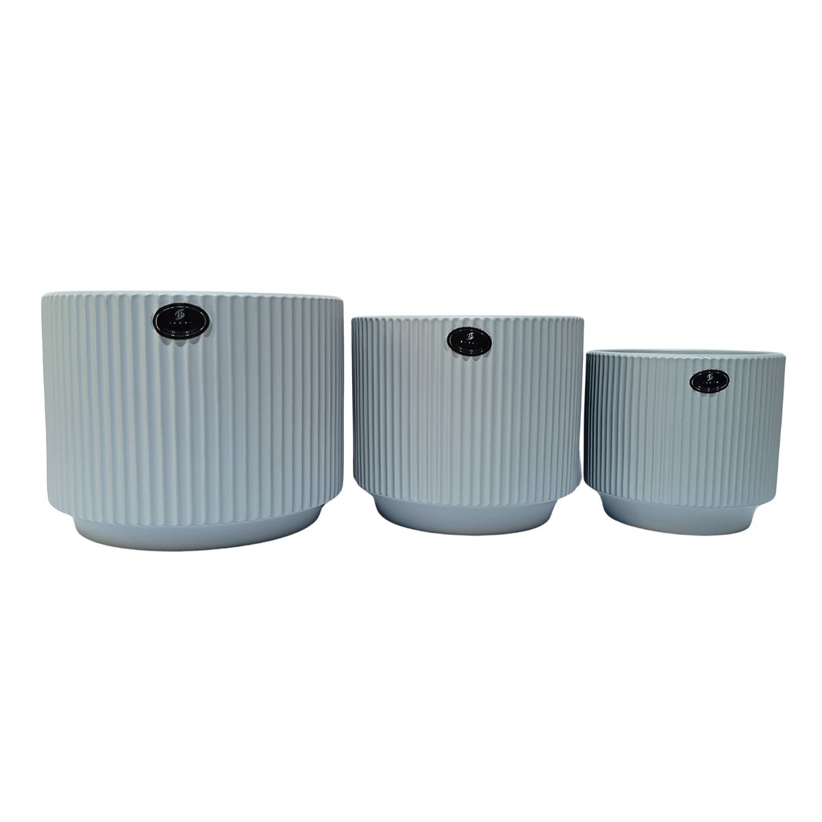 GENERICO - Set de Macetas de Cerámica Plomo en 3 Tamaños Grande