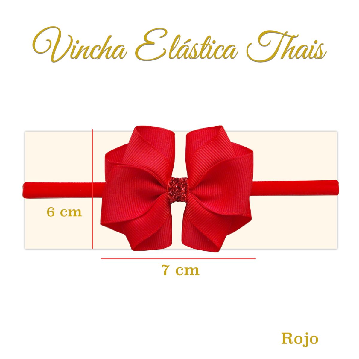 GENERICO - Vincha para bebé modelo Thais color rojo
