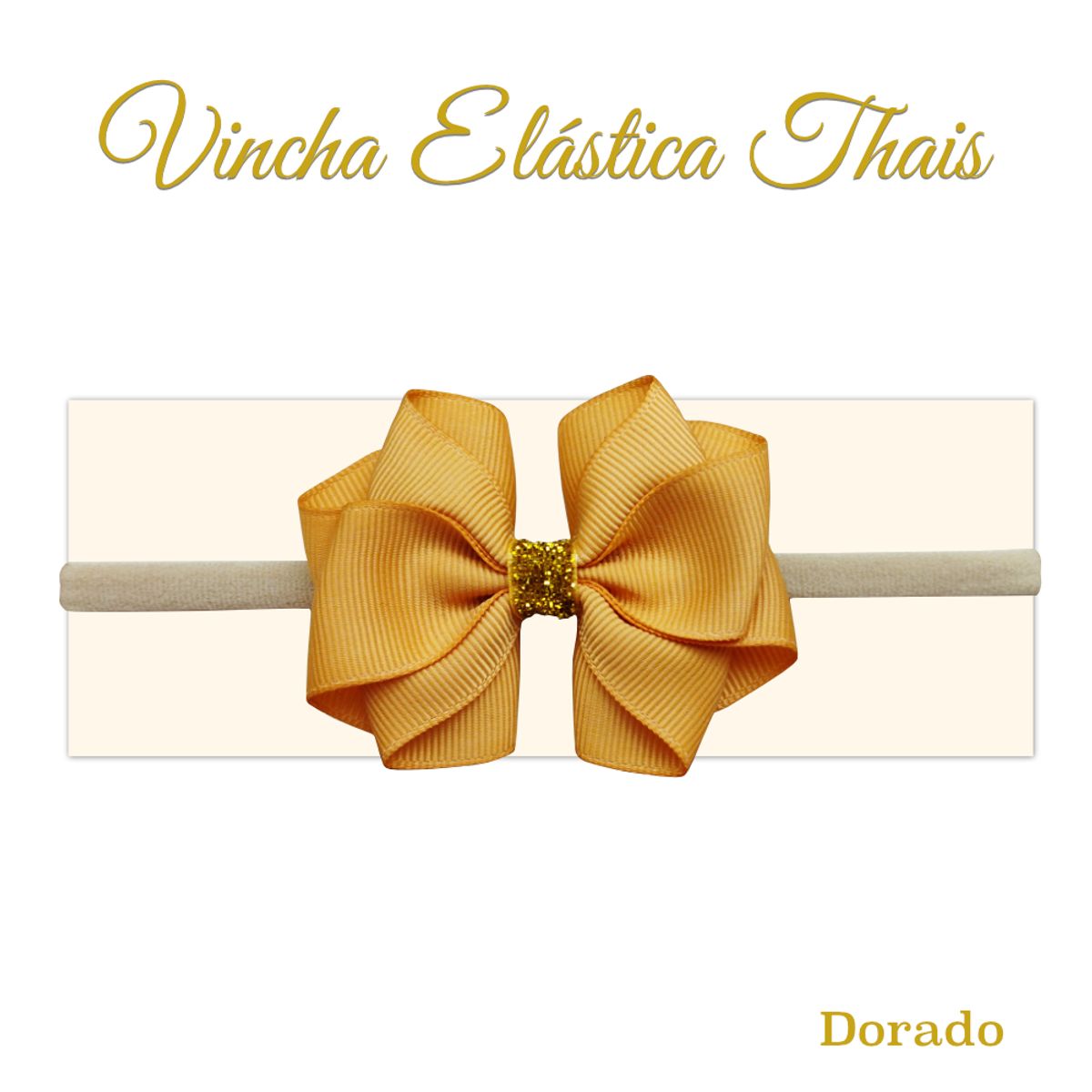 GENERICO - Vincha para bebé modelo Thais color dorado