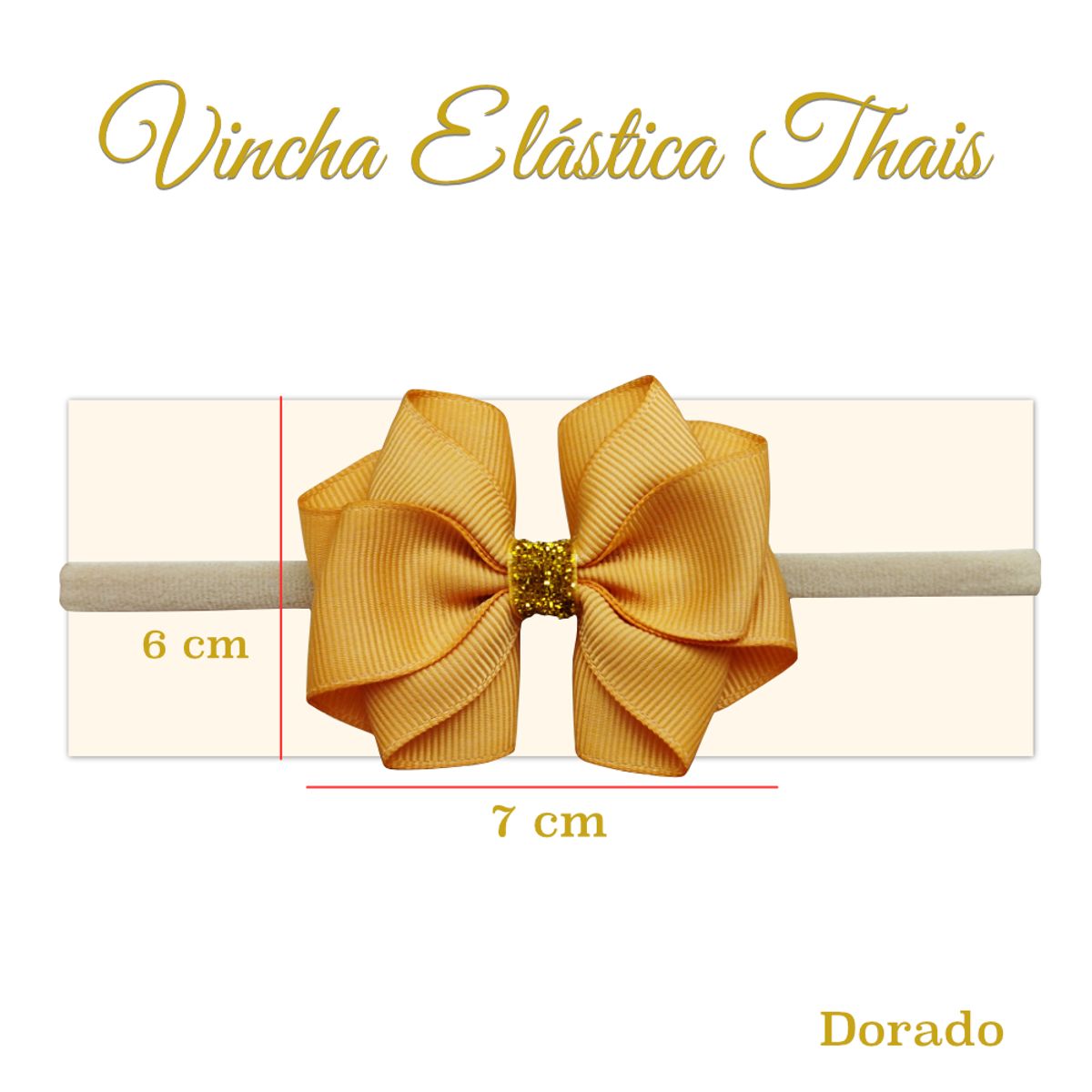 GENERICO - Vincha para bebé modelo Thais color dorado