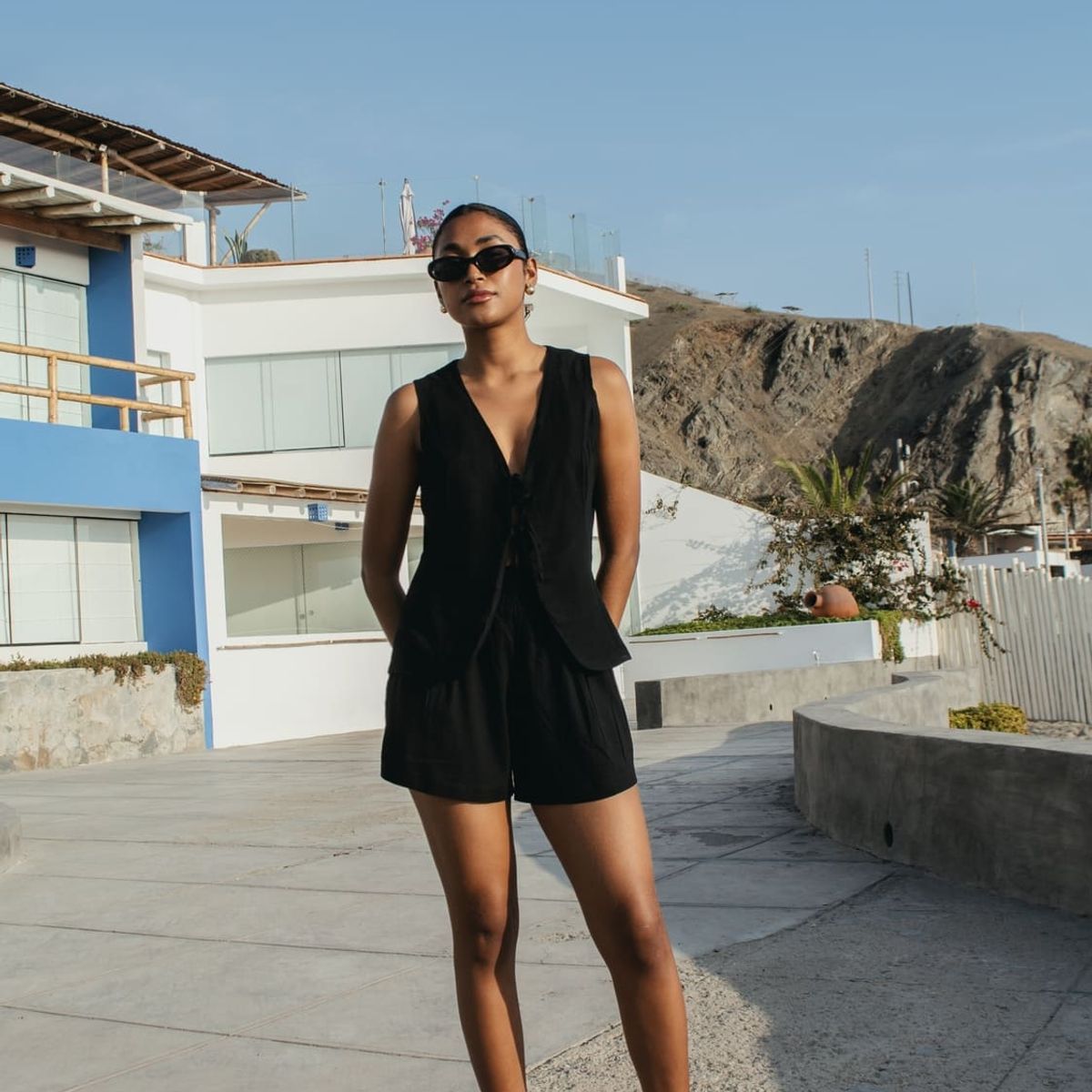 MISS LADY - Chaleco de Lino con Tiras Mujer