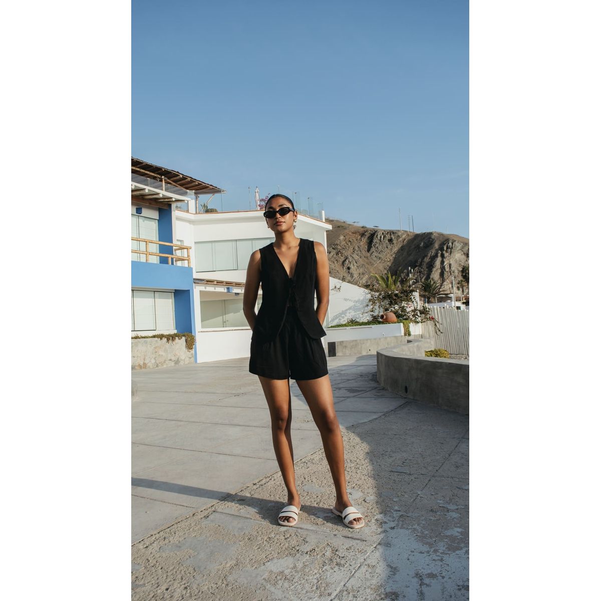 MISS LADY - Chaleco de Lino con Tiras Mujer