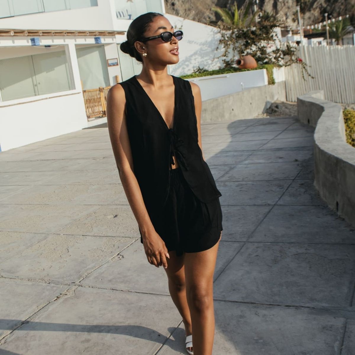 MISS LADY - Chaleco de Lino con Tiras Mujer