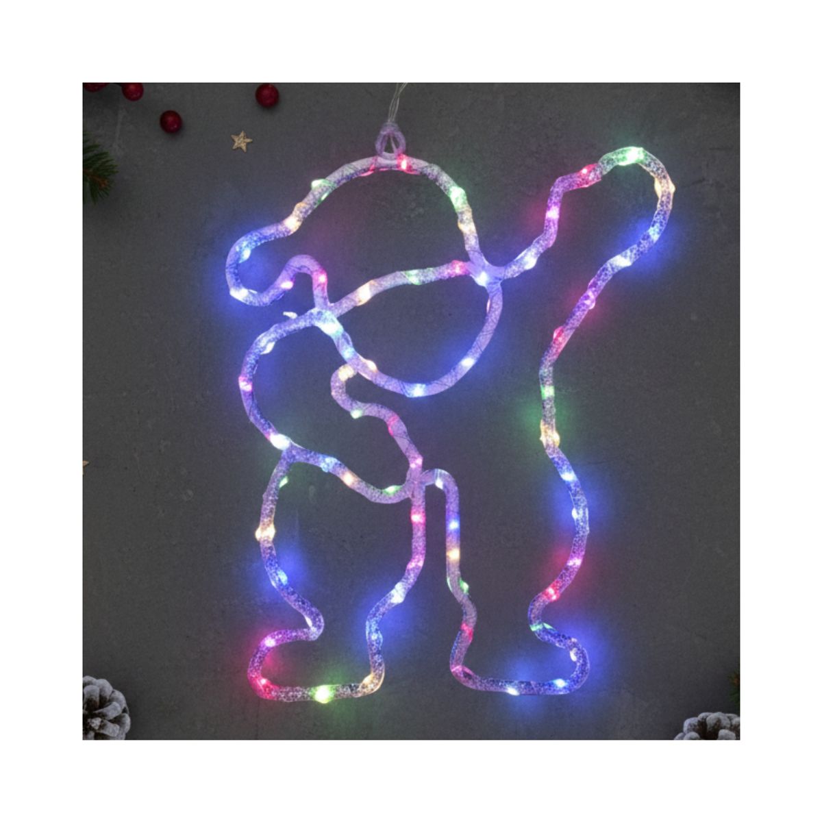 GENERICO - Luces de Navidad LED Navideña de Papá Noel Multicolor  Decoración Grande Ventanas Paredes Mamparas