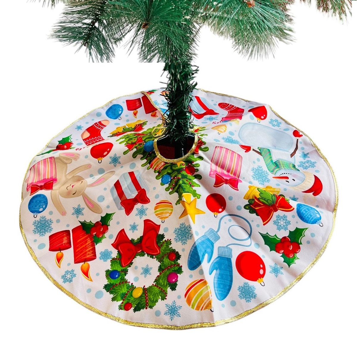 GENERICO - Pie de arbol pisos navideños de 68 de diámetro Blanco