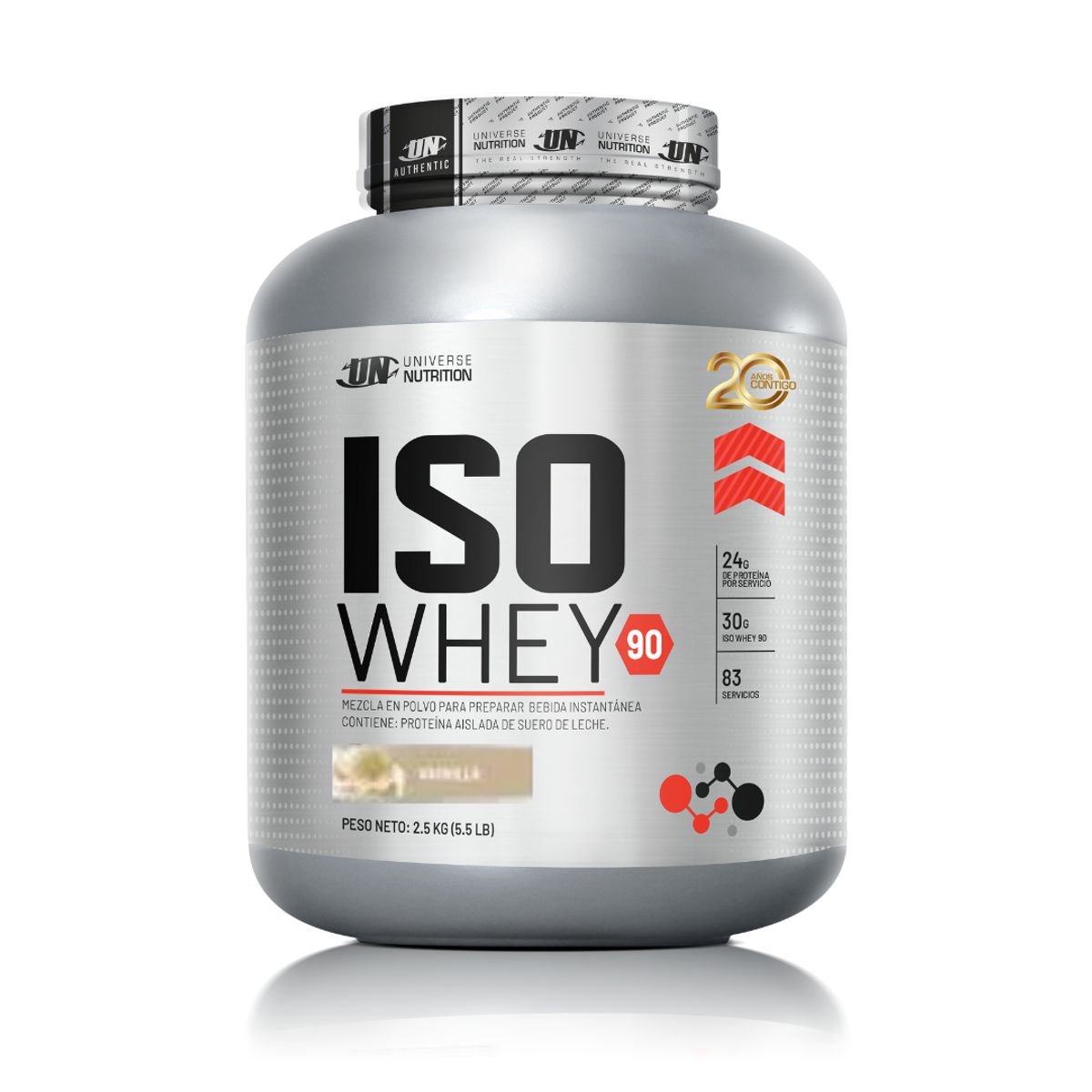 UNIVERSE NUTRITION - PROTEÍNA ISO WHEY 2.5KG VAINILLA  + STRAPS