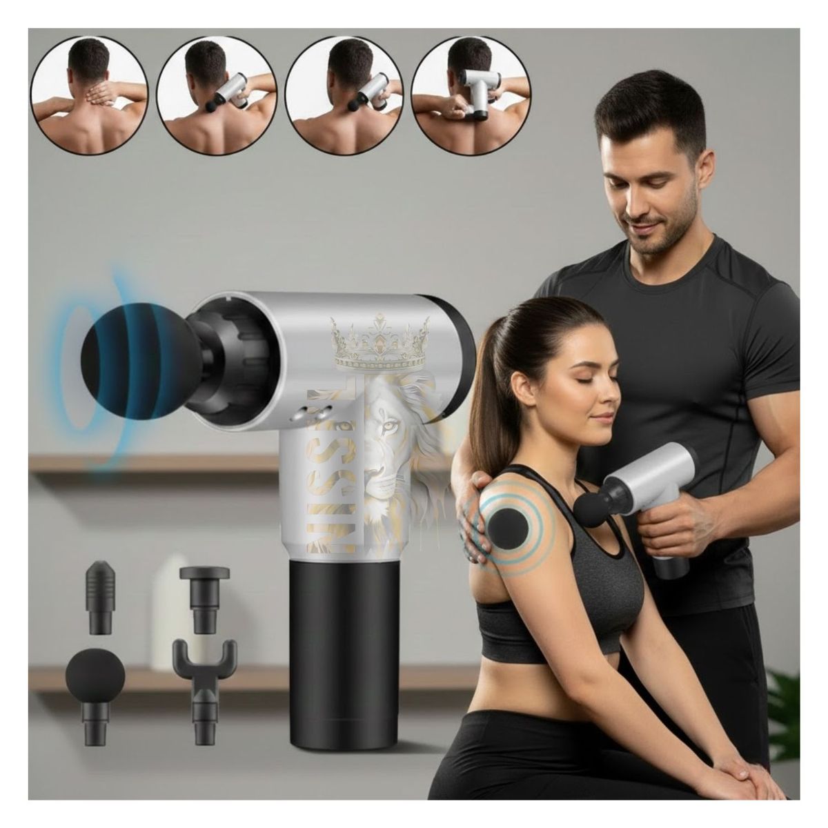 OEM - PISTOLA MASAJEADOR PORTATIL FACIAL GUN TERAPIA ALIVIO MUSCULAR