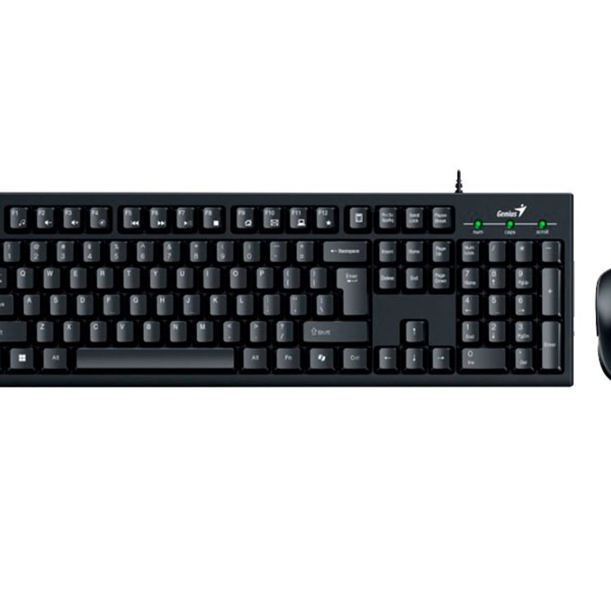 GENIUS - TECLADO GENIUS + MOUSE KM-100SE AI COPILOT CON CABLE NEGRO