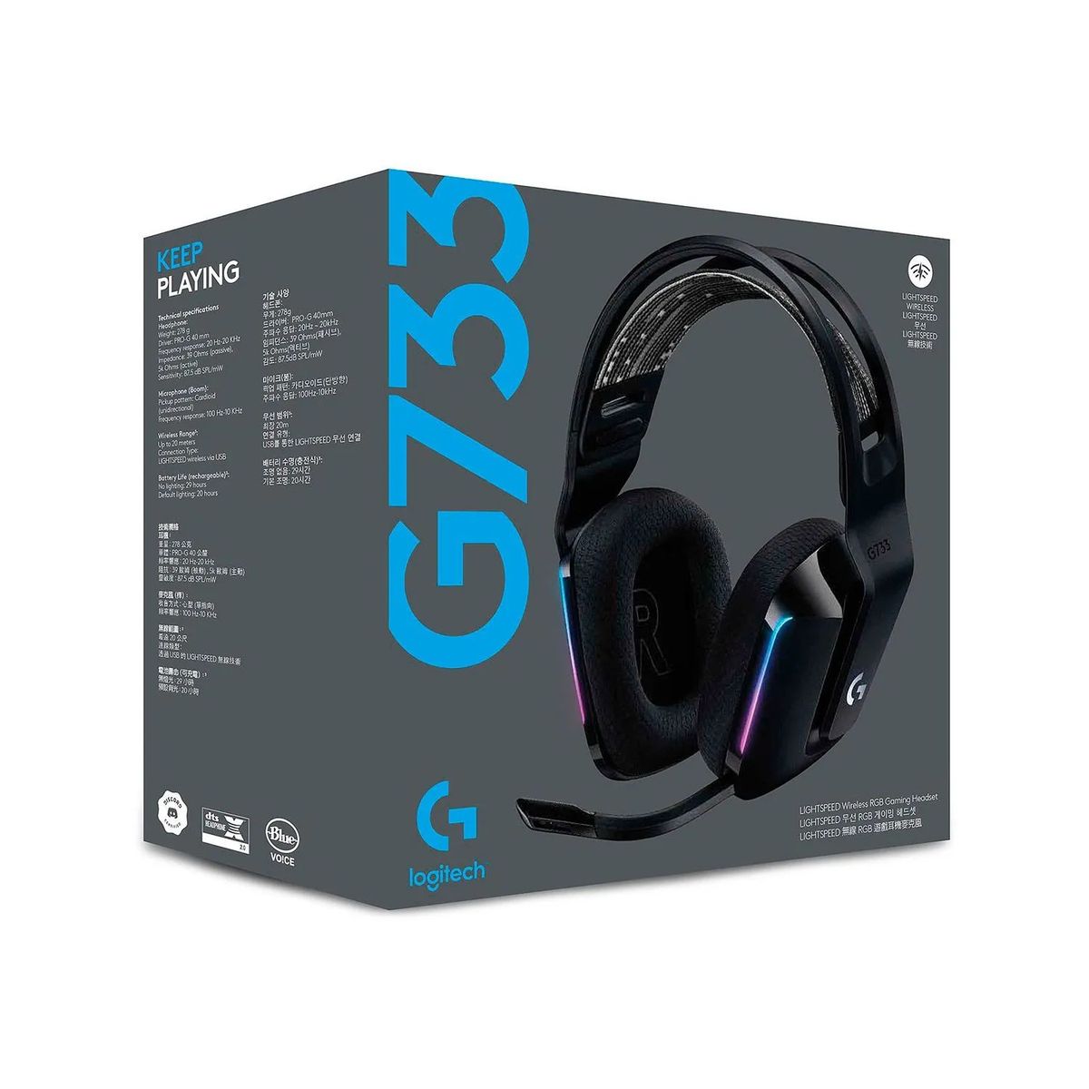 LOGITECH - Audifono Logitech G733 Color negro