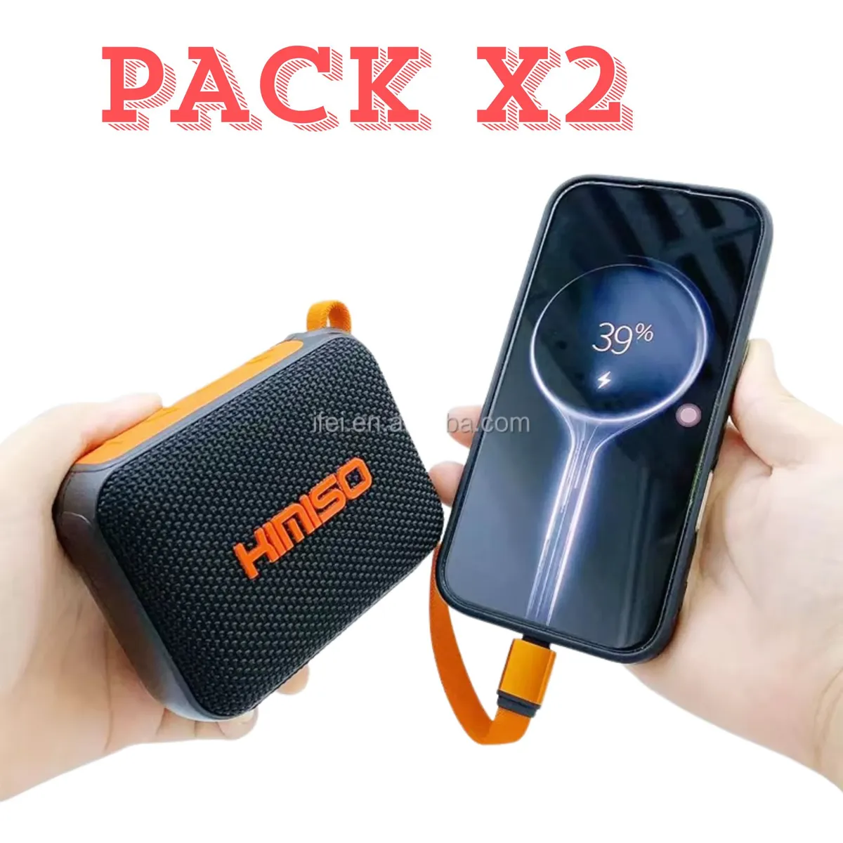 KMS - PARLANTE inteligente inalámbrico portátil CON POWER BANK IMPORTADO KIMISO PACK X2
