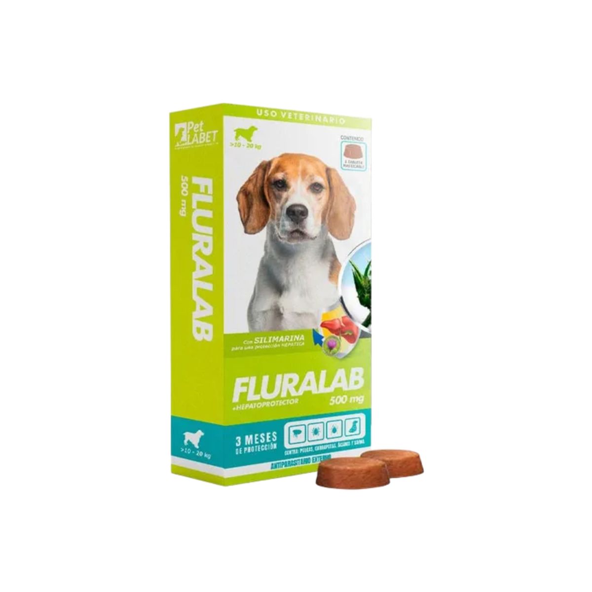 FLURALAB 10 A 20 KG ANTIPULGAS 3 MESES CON HEPATOPROTECTOR, marca GENERICO - Foto Principal