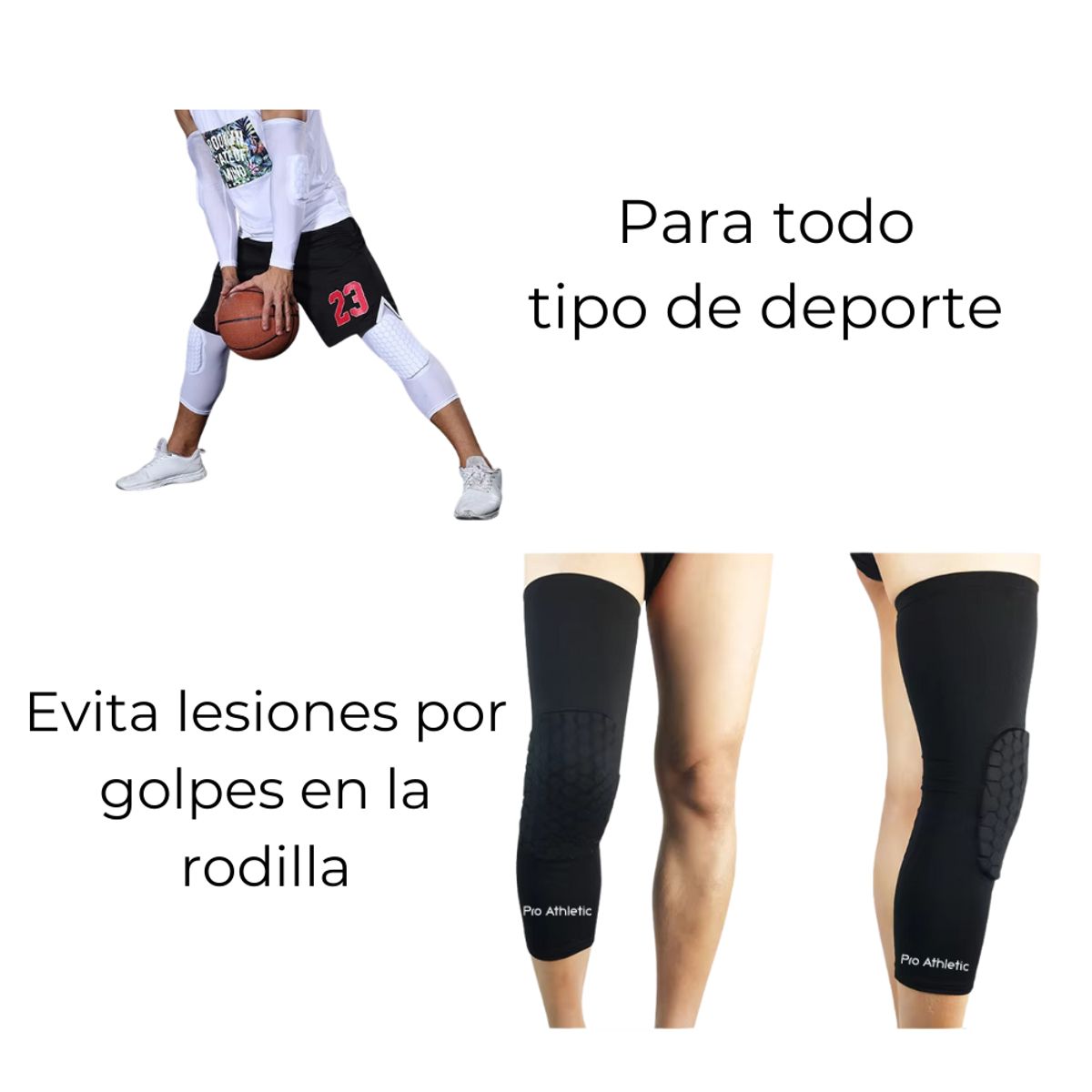 PRO ATHLETIC - Rodillera Deportiva con EVA - Unisex - Morado